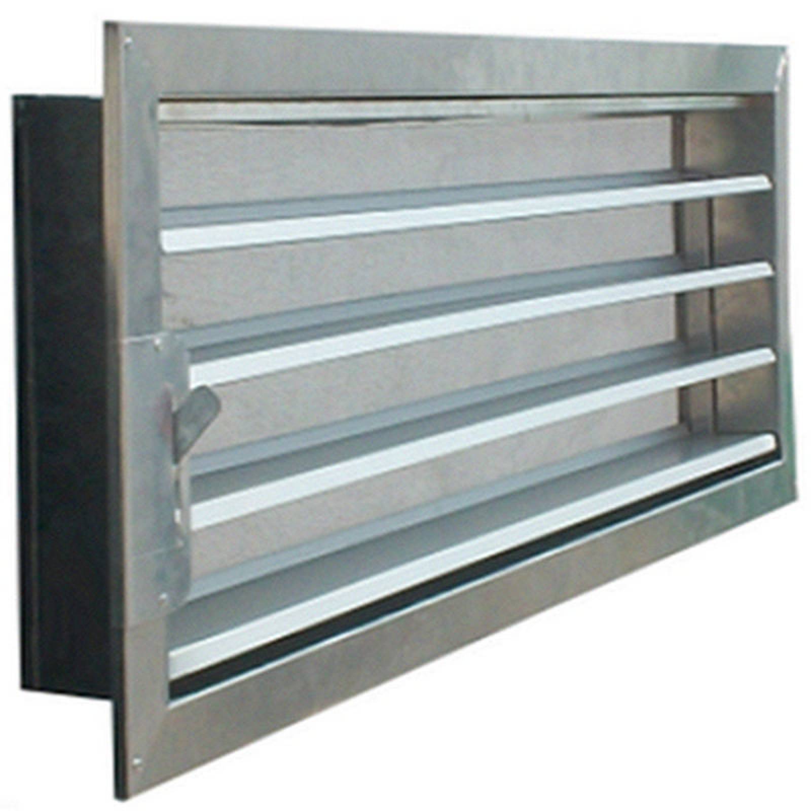 Rejilla Louver de Metal, MXMQL-2713, 57x69x4", base x altura x fondo,Aluminio,C.16,Exterior,c/Control, MosquitoLouv