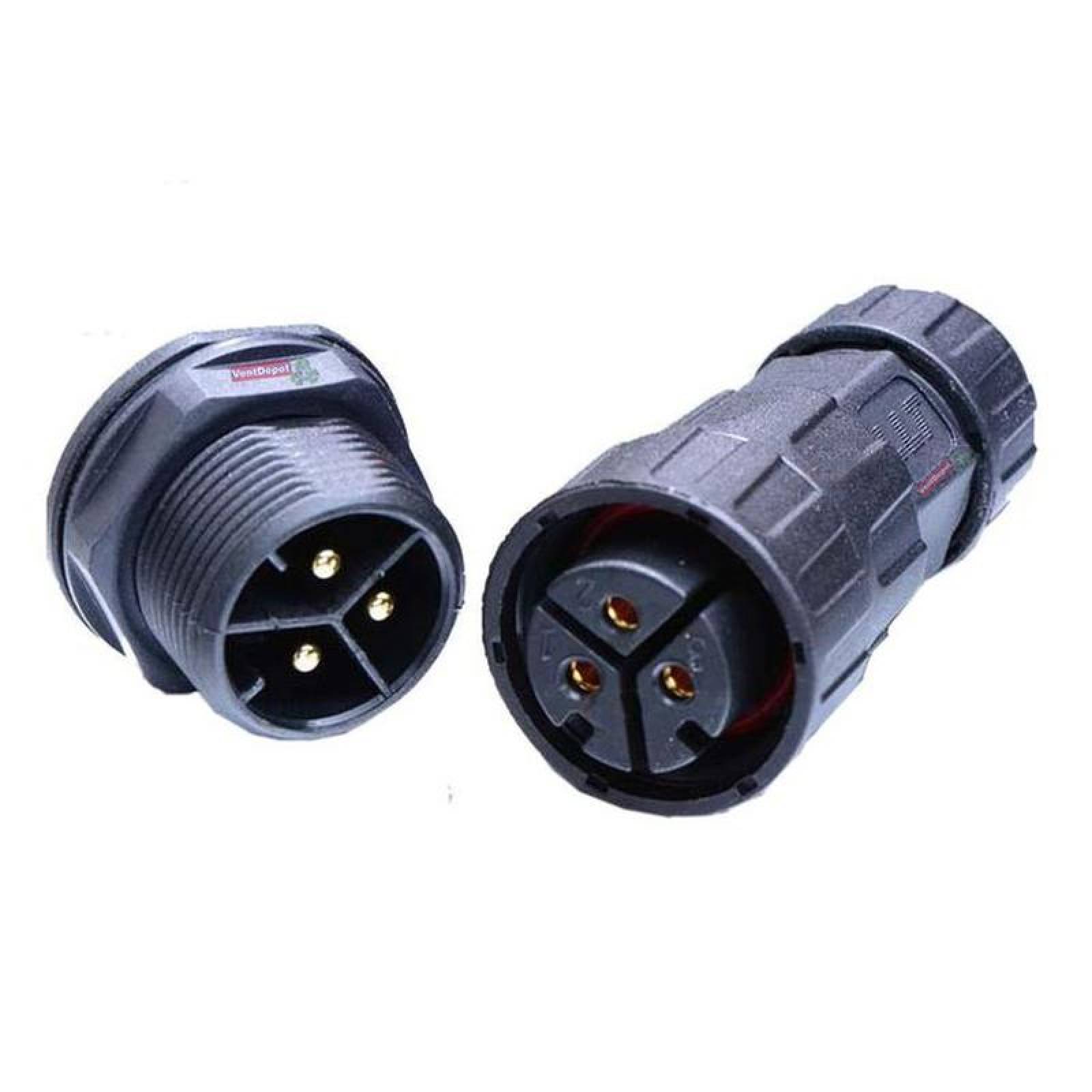 Conectores de Zócalo de 3 Pines, MXCBX-003-1, 3Pzas, Hembra y Macho, 250V, 35A, - 25 C - 105 C, ConnecBox