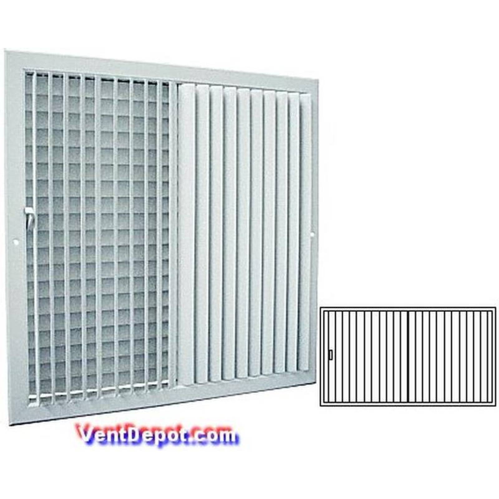 Difusor VentDepot, MXAL2-009, 12x10", Aluminio, blanco, 283m3/hr, flujo dirigible, 2 vías, c/control, AletaControl 2 Way