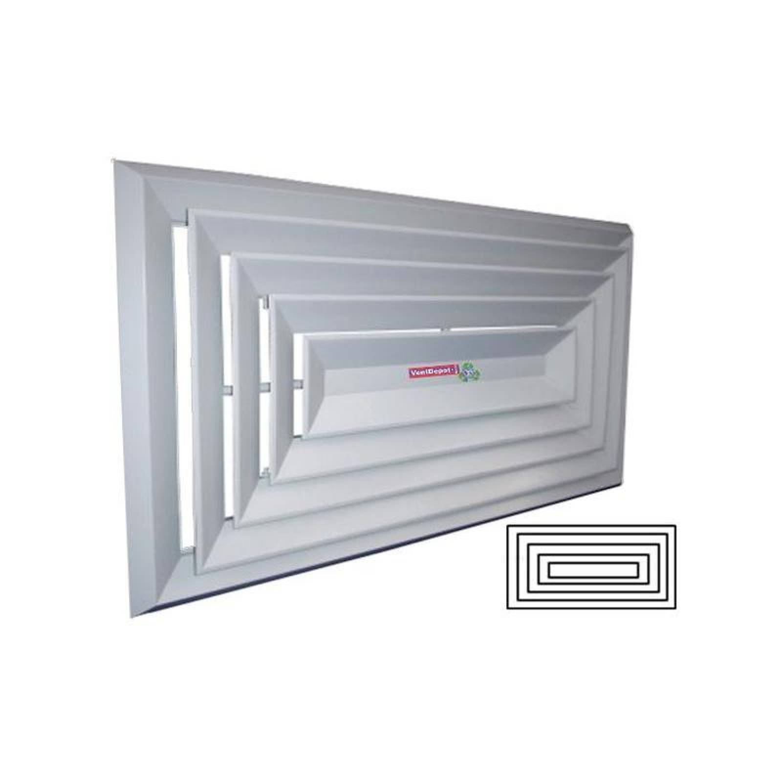 Rejilla para Falso Plafon, MXDB4-016, 21x6, 100% Aluminio, Blanco, 788m3/hr, 4 vias, marco biselado., DiamanBis 4 Way