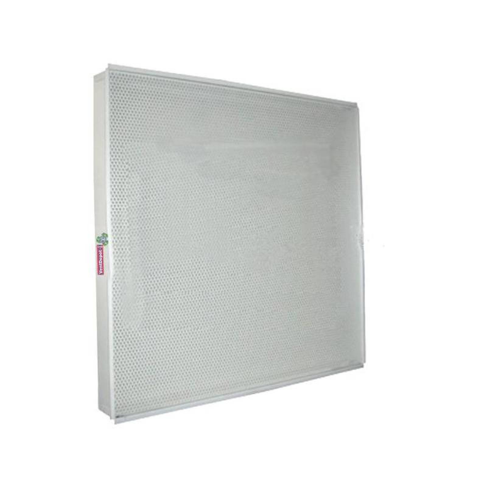 Rejilla Difusora RetroPanel, MXDRP-001-1, Panel de 24x24" sin Conector, 5"fondo, Malla de Acero, acabado blanco, RetroPanel