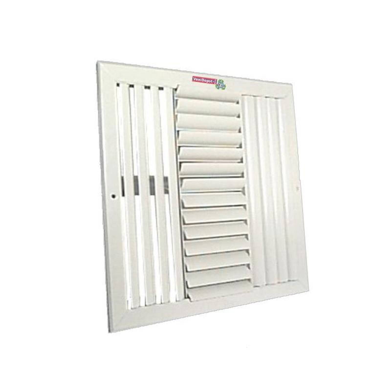 Rejilla Económica de Calidad, MXVR4-019, 16x12", 100% Aluminio blanco, 267m3/hr, 4 vías, aletas ajustables., VariAleta 4 Way