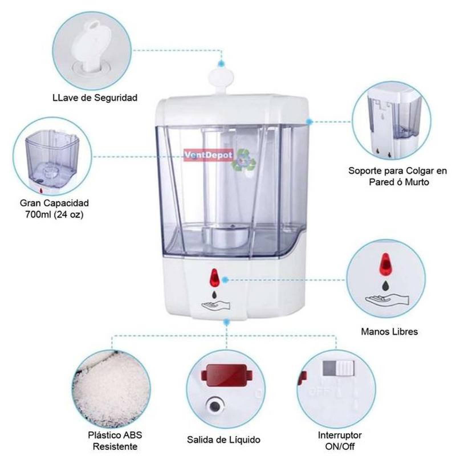 Pedestal para Manos con Accesorios MXANI-006-3 Base Acero Inoxidable Adultos 28x145x24cm C22 Base Dispensado Termómetro y Hoja de Indicaciones, SaniStain