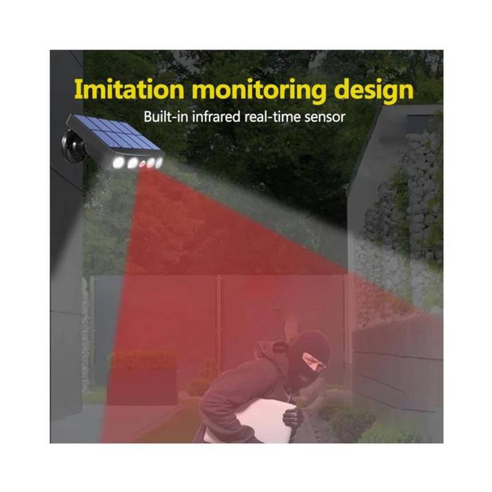 Iluminacion Exterior LED Avenida MXRSI-004-5 4 Pzas 400lm Luz Blanca 6000k Carcasa Blanca Iluminación a 120grado Panel Solar 4LEDs 5V 1,43W Sensor de Movimiento, SolarReflect