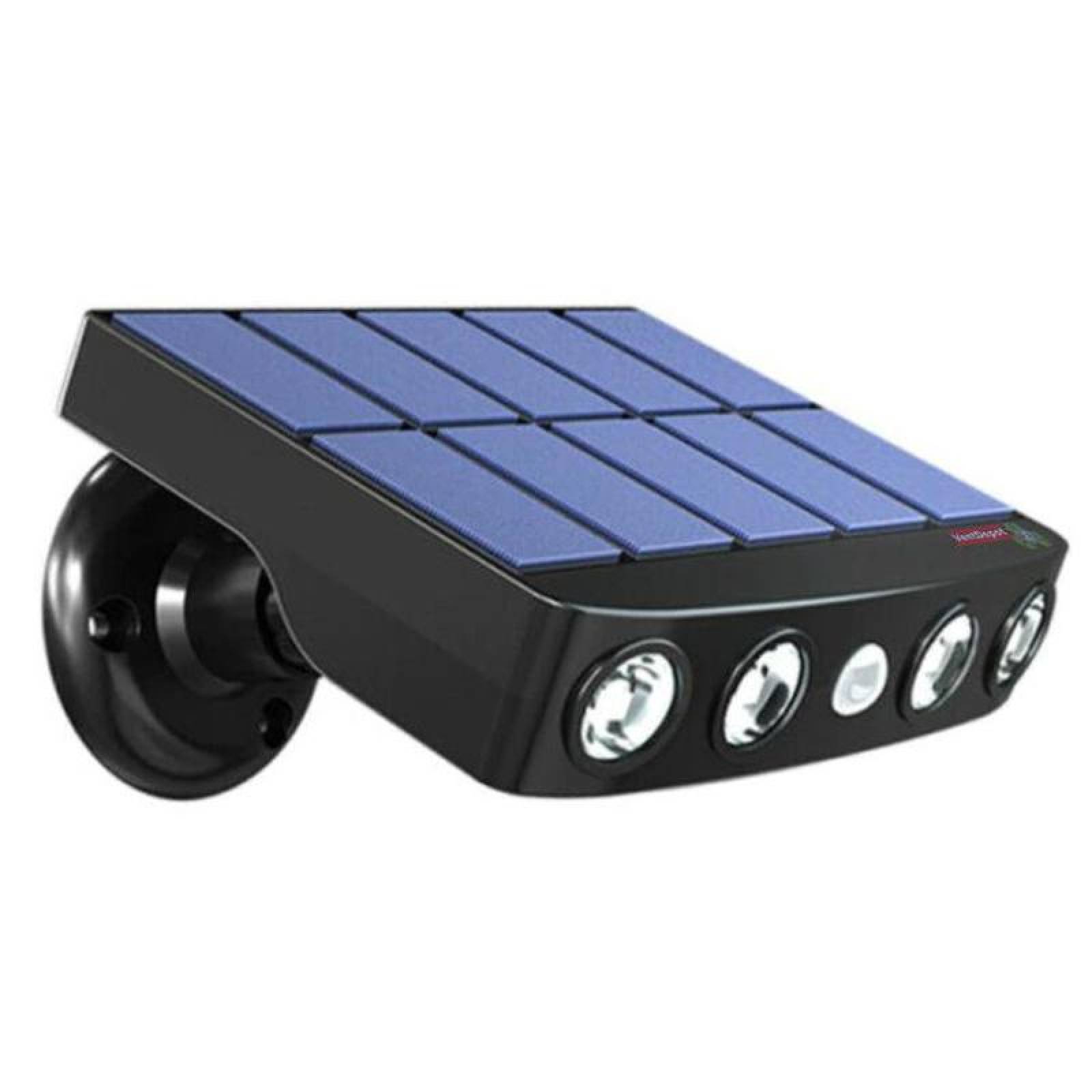 Reflectores Led Impermeable MXRSR-001-7 1 Pza 400lm Luz Blanca 6000k Carcasa Negro Iluminación a 120grado Panel Solar 4LEDs 5V 1,43W Sensor de Movimiento, SolarReflect Pro