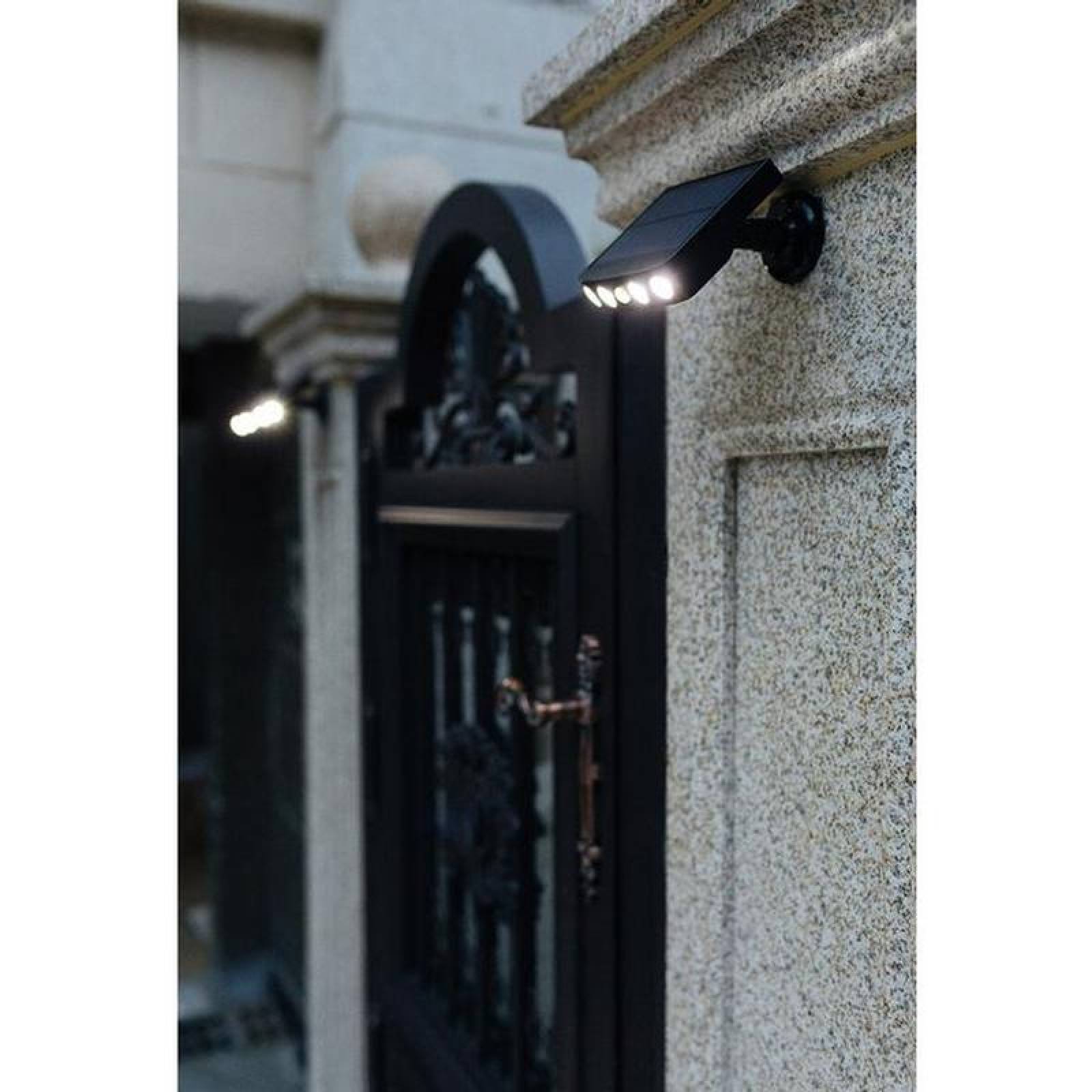 Reflectores Led Impermeable MXRSR-001-7 1 Pza 400lm Luz Blanca 6000k Carcasa Negro Iluminación a 120grado Panel Solar 4LEDs 5V 1,43W Sensor de Movimiento, SolarReflect Pro