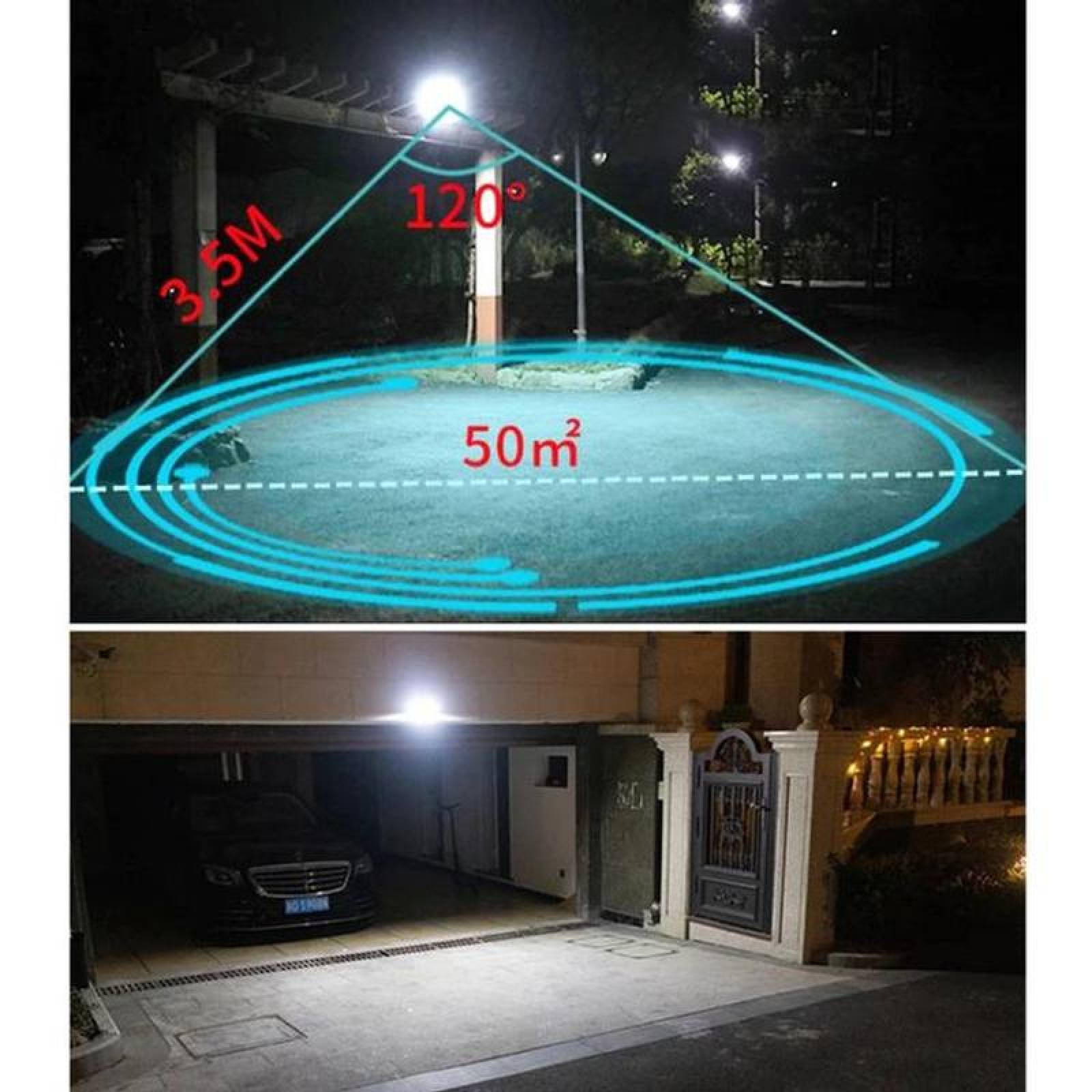 Reflectores Led Impermeable MXRSR-001-7 1 Pza 400lm Luz Blanca 6000k Carcasa Negro Iluminación a 120grado Panel Solar 4LEDs 5V 1,43W Sensor de Movimiento, SolarReflect Pro