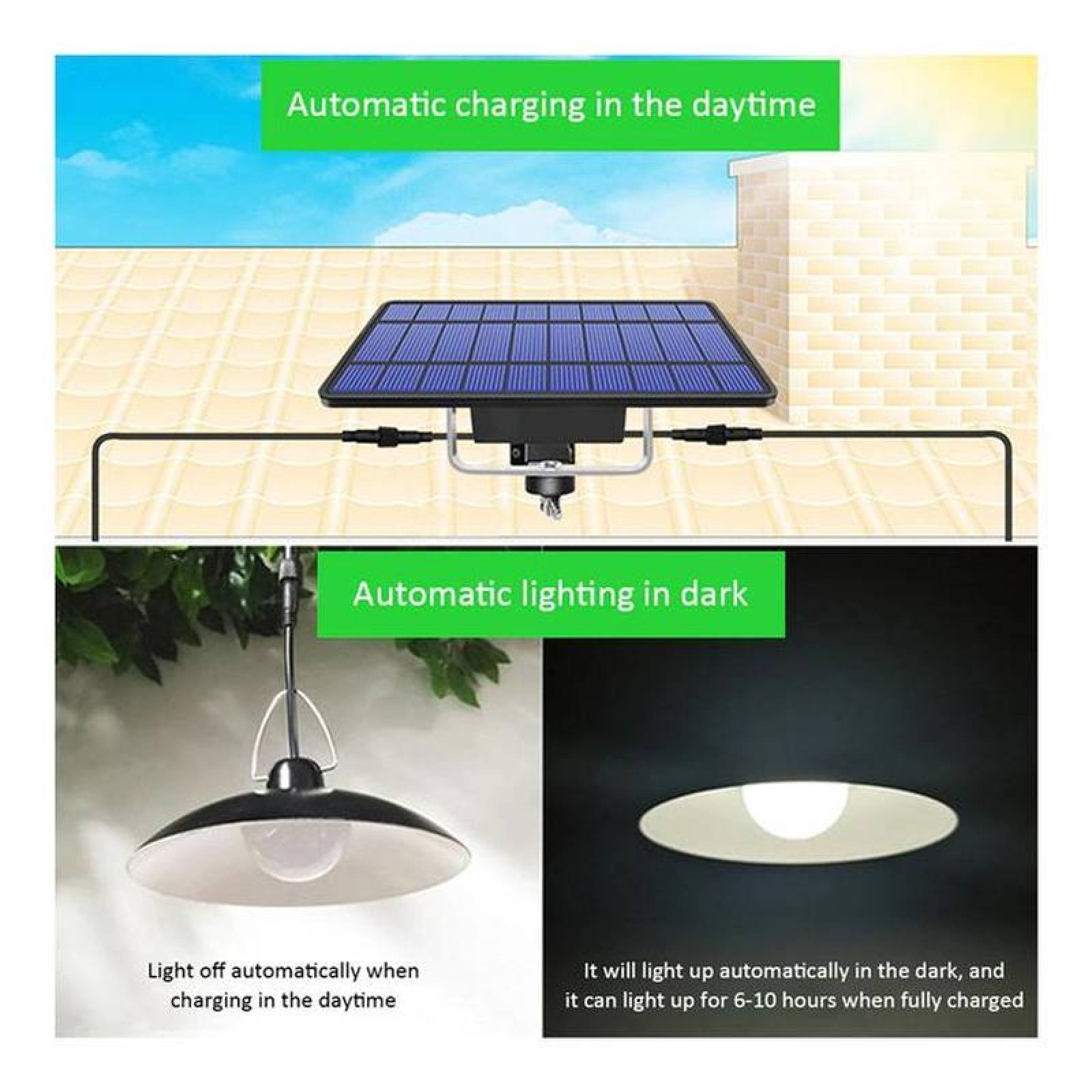 Iluminacion LED Solar para Balcón MXSLU-001-7 30LED 3W 400lm 6000K Luz Blanca Iluminación a 120grado Panel Solar 3m SolarLamp