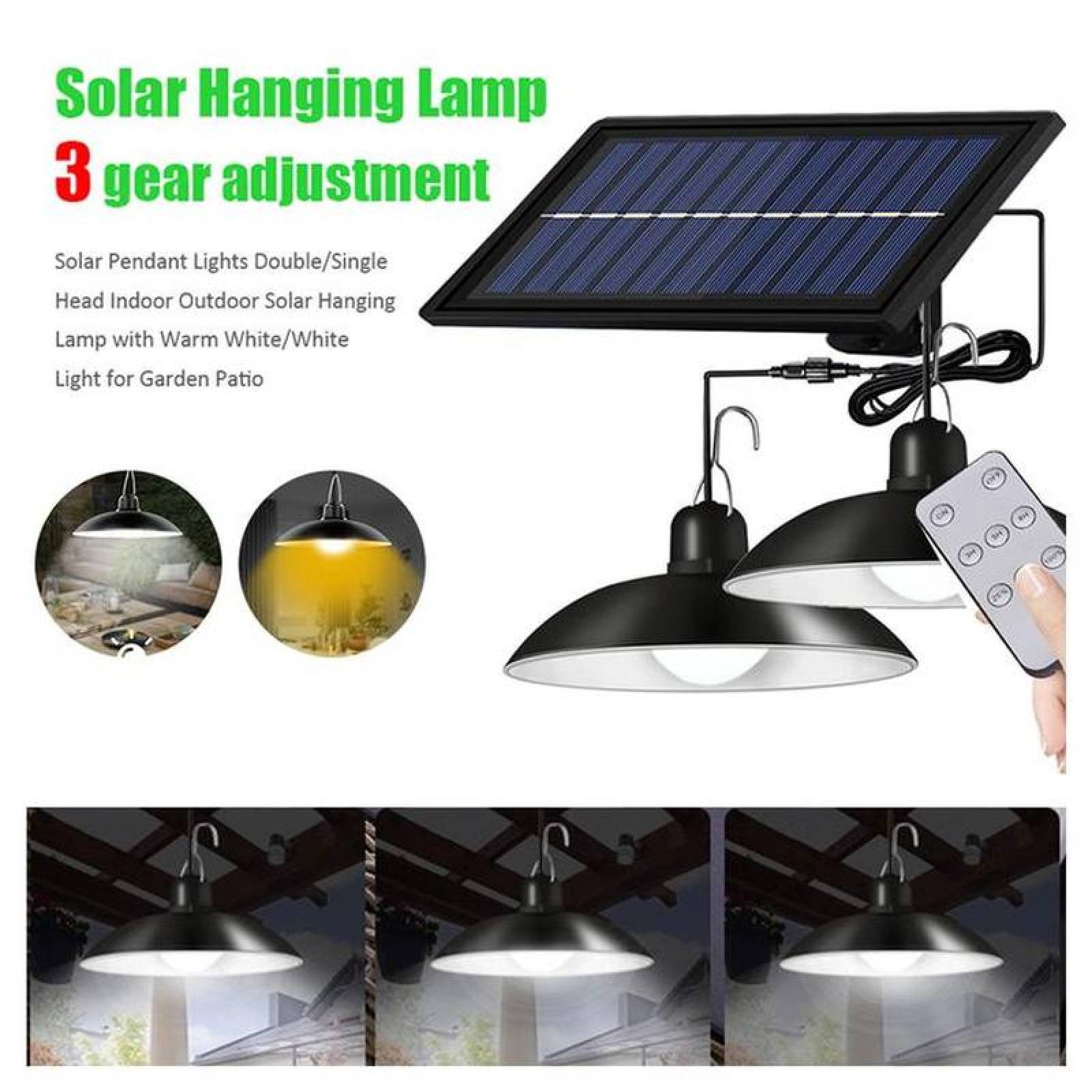 Lampara Solar Exterior Económica MXSLU-002-10 2x30LED 3W 400lm 6000K Luz Blanca Iluminación a 120grado Panel Solar 2x3m SolarLamp