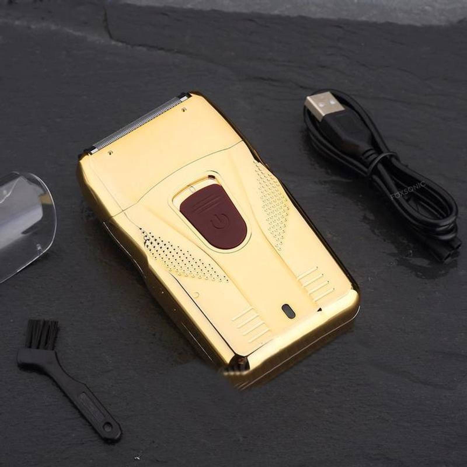 Máquina para Afeitar la cabeza, MXBAC-001-5, Oro, 240V, 2 Navajas, Recargable, 120Min,, BarberCool