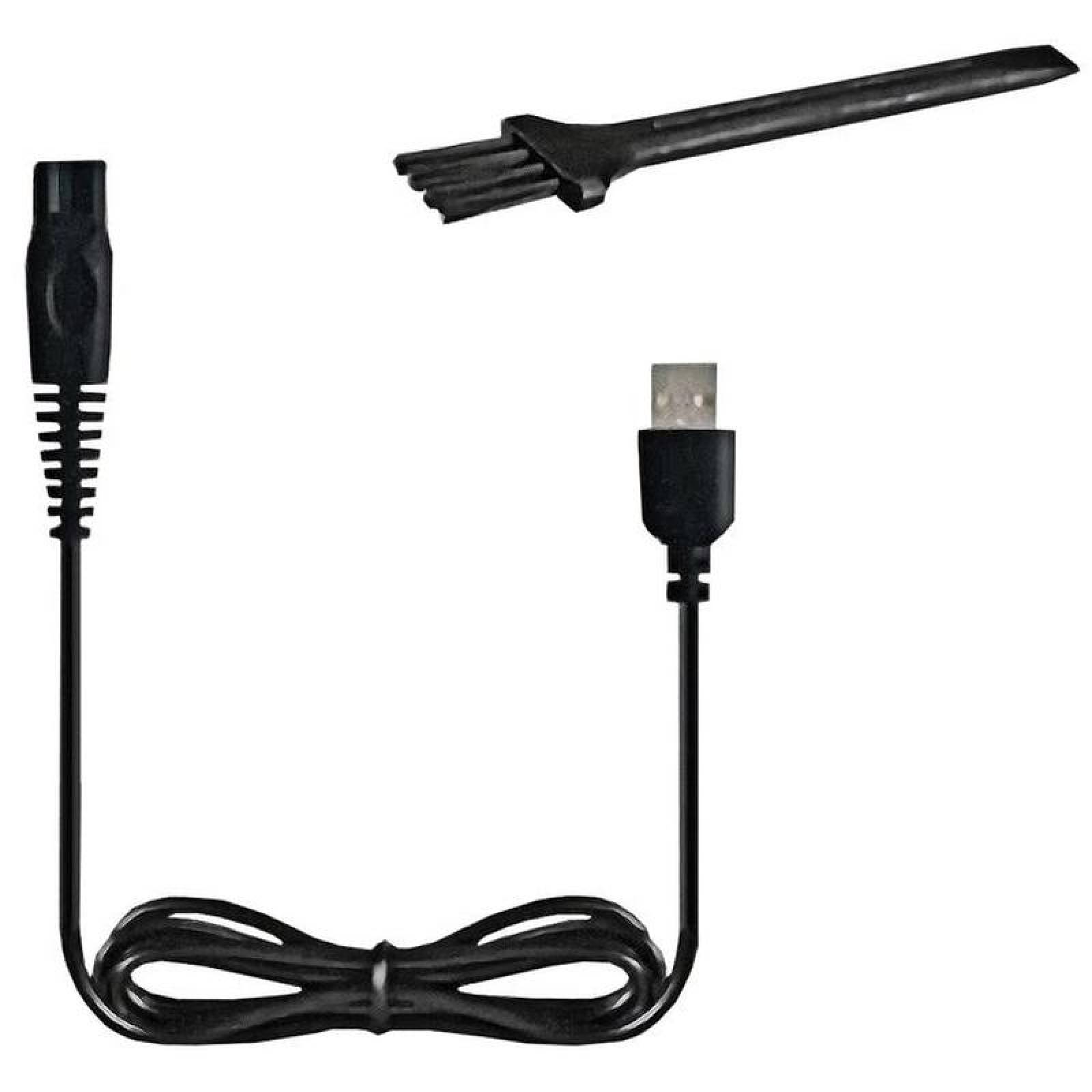 Afeitadoras de barba negra, MXBBK-001-22, Negro, 240V, 2 Navajas, Recargable, 120Min,, BarberBlack