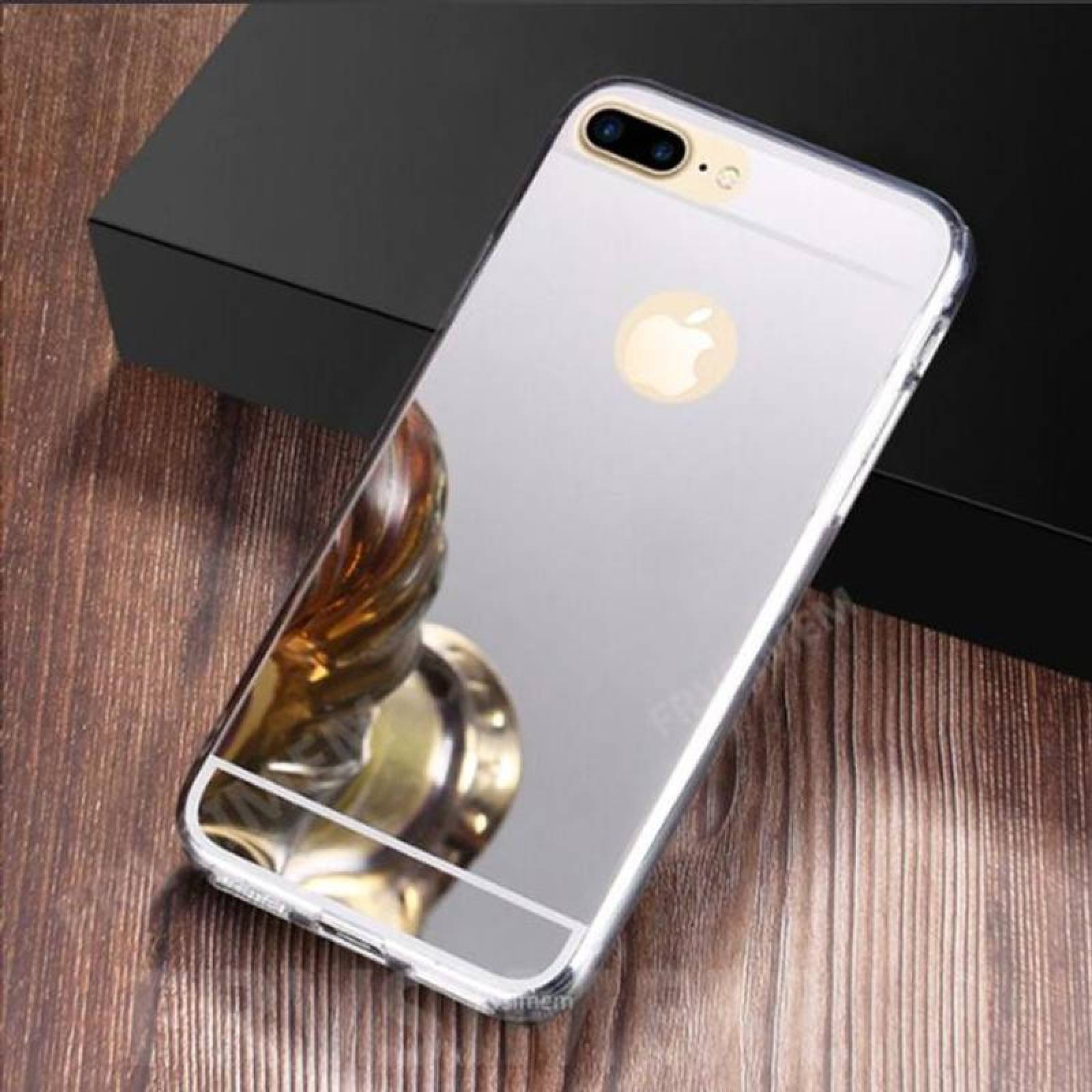 Funda para Iphone Ligera MXMOR-002-2 SilverPlata I Phone 7 Plus Estuche Flexible Plástico TPU, Mirror Case Collection
