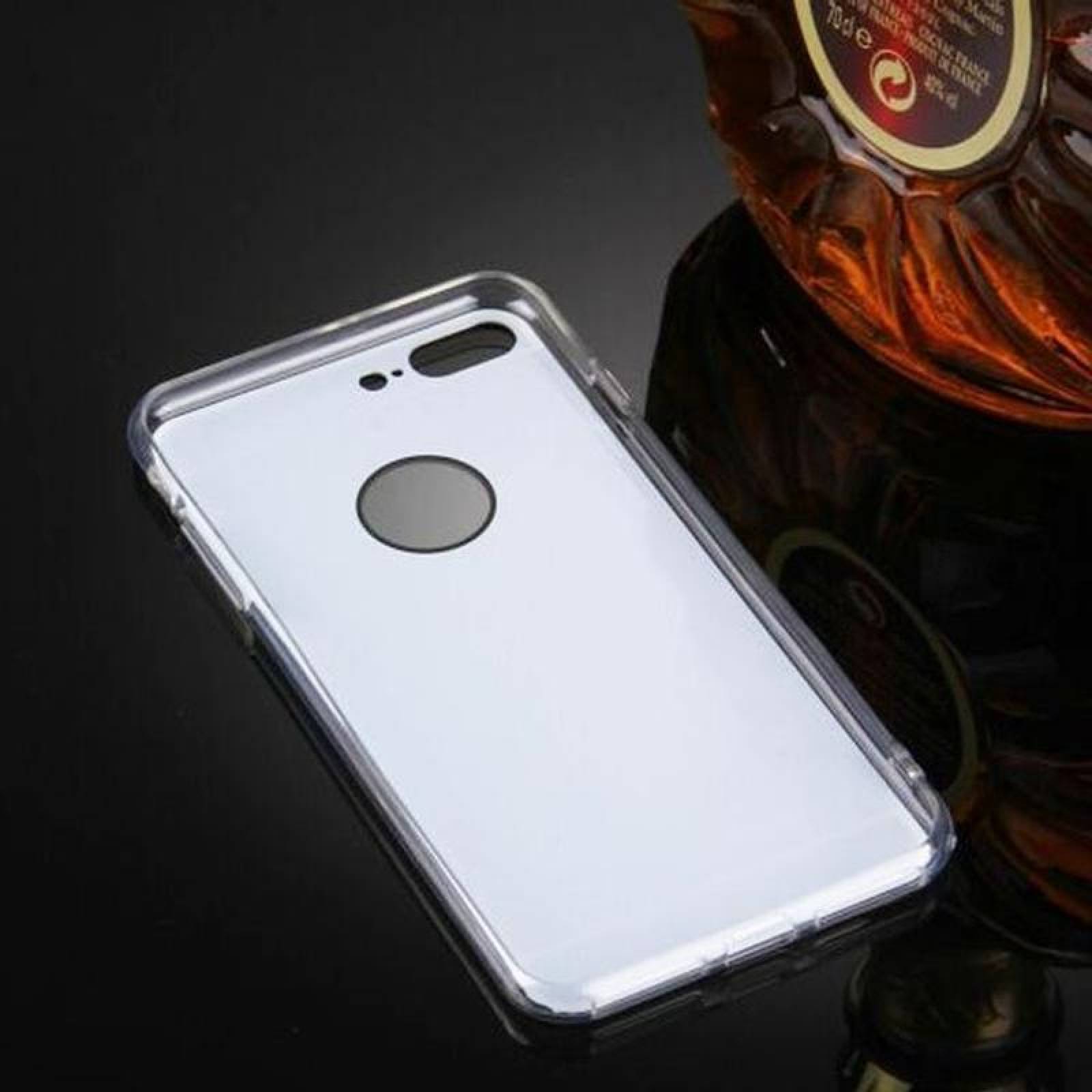 Funda para Iphone Ligera MXMOR-002-2 SilverPlata I Phone 7 Plus Estuche Flexible Plástico TPU, Mirror Case Collection