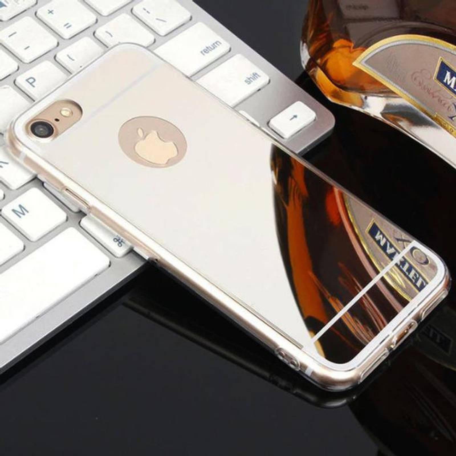 Funda Espejo para Celular MXMOR-002-3 SilverPlata I Phone 7 Plus Estuche Flexible Plástico TPU, Mirror Case Collection