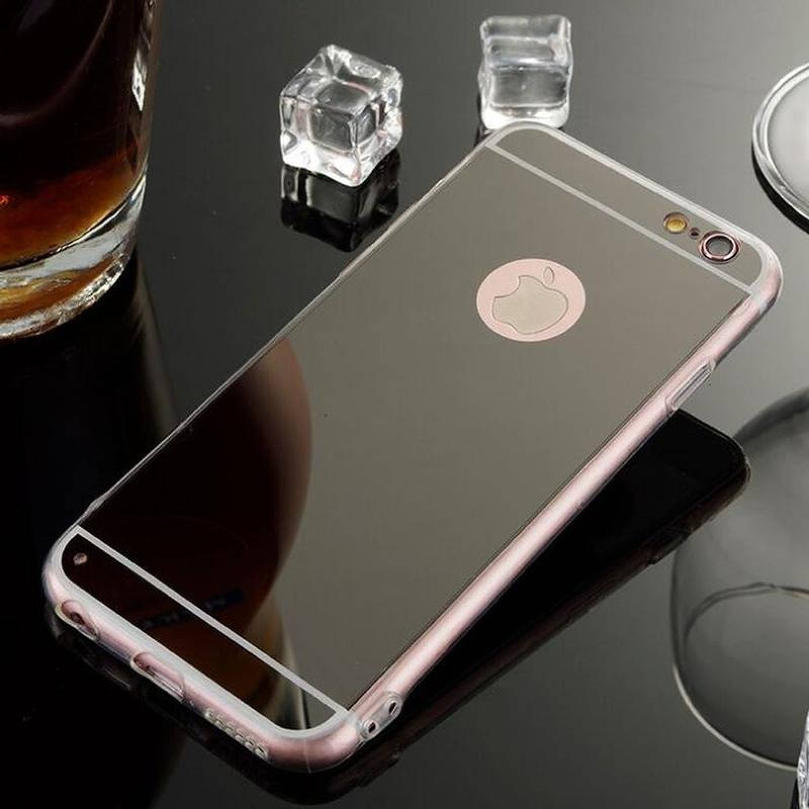 Funda Espejo para Iphone MXMOR-003-2 BlackNegro I Phone 7 Estuche Flexible Plástico TPU, Mirror Case Collection