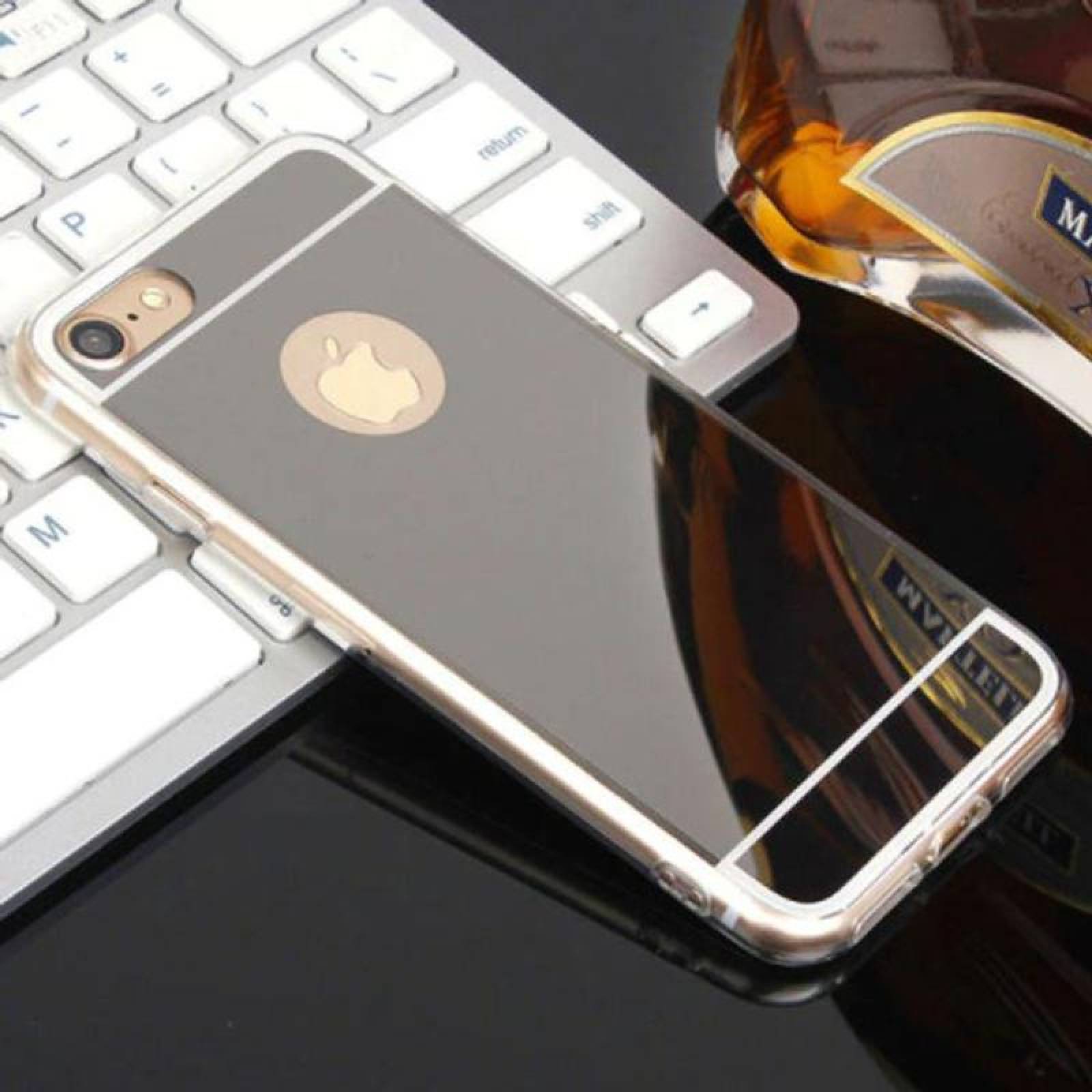 Fundas para Celular a Mayoreo MXMOR-004-2 BlackNegro I Phone 7 Plus Estuche Flexible Plástico TPU, Mirror Case Collection