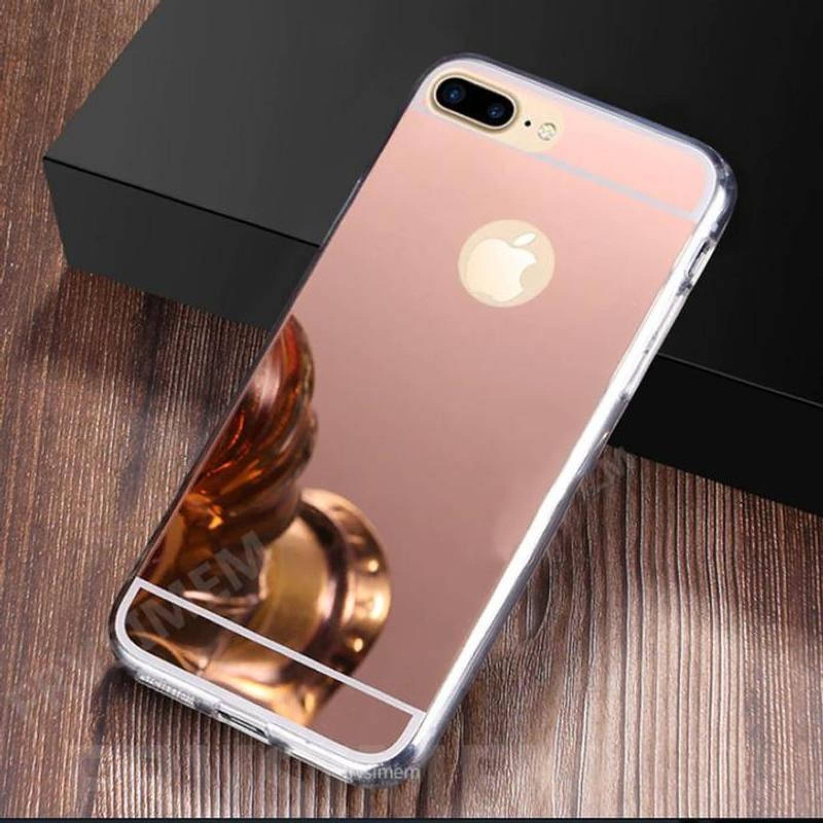 Fundas para Iphone Diseño Espejo MXMOR-005-1 Rose GoldRosa Oro I Phone 7 Estuche Flexible Plástico TPU, Mirror Case Collection