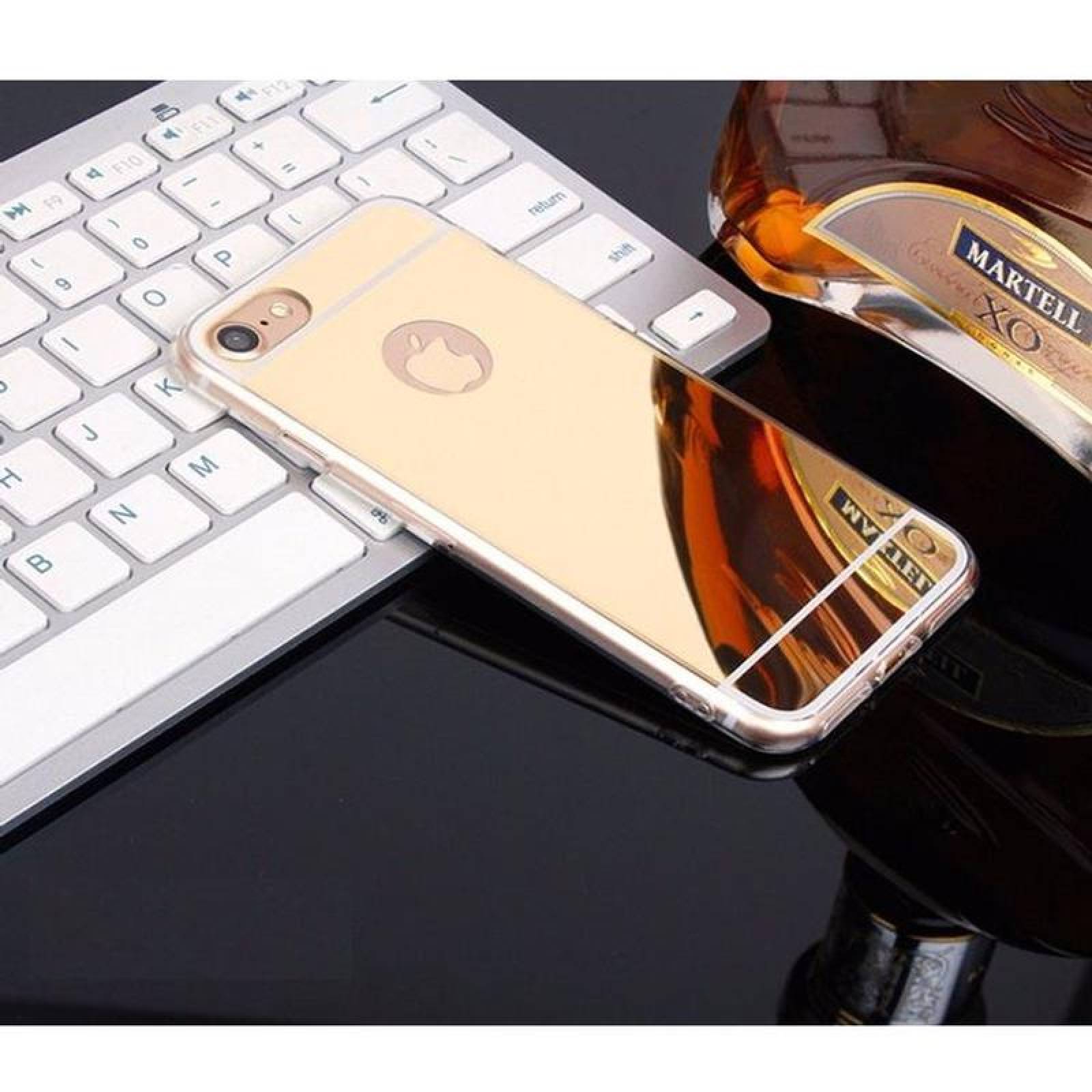 Carcasa de Plástico a Buen Precio MXMOR-008-2 GoldOro I Phone 7 Plus Estuche Flexible Plástico TPU, Mirror Case Collection