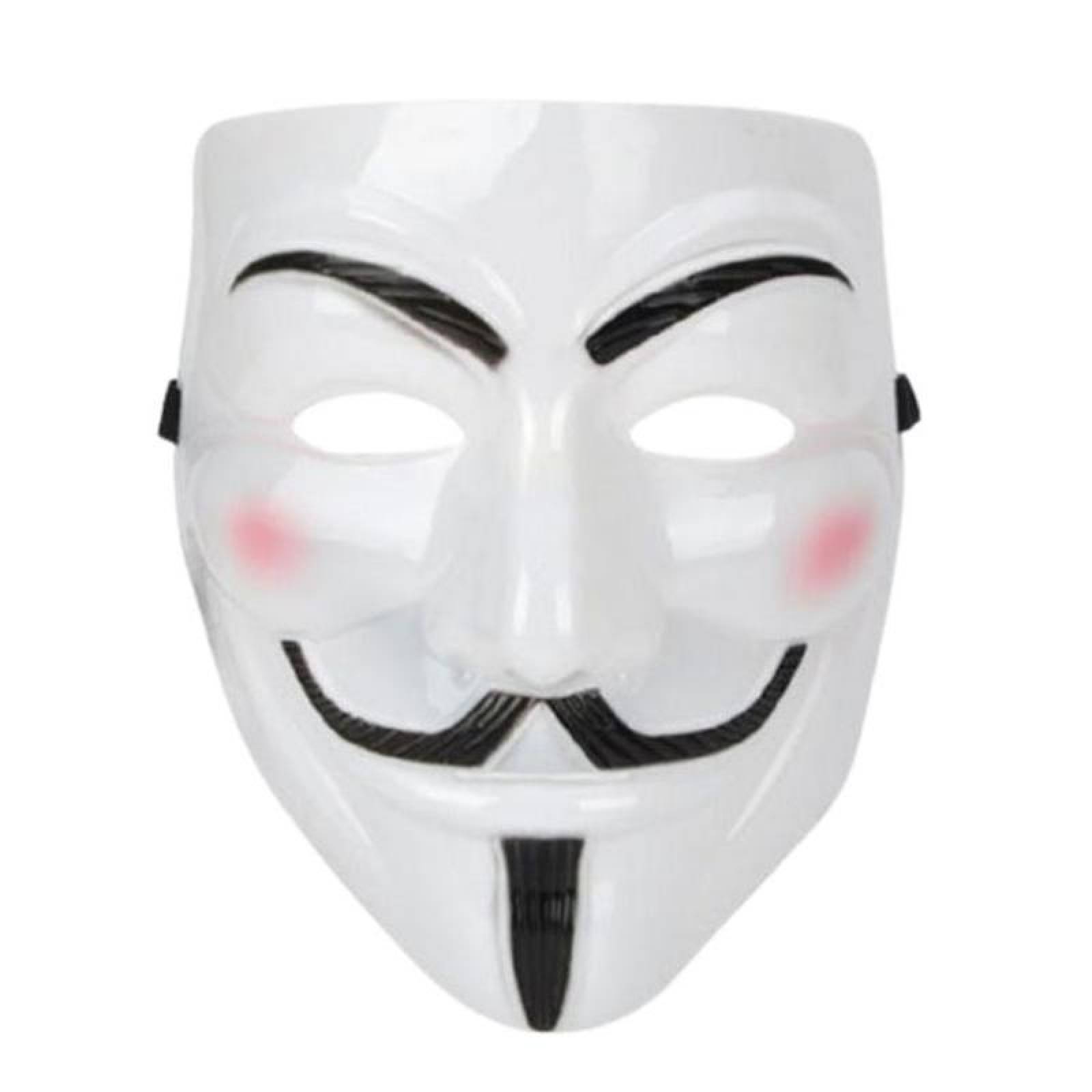 Careta de Dia de muertos MXAYR-001-19 Blanco Máscara Anonymous 22x20x5 cm Plástico PVC, AnonyRev