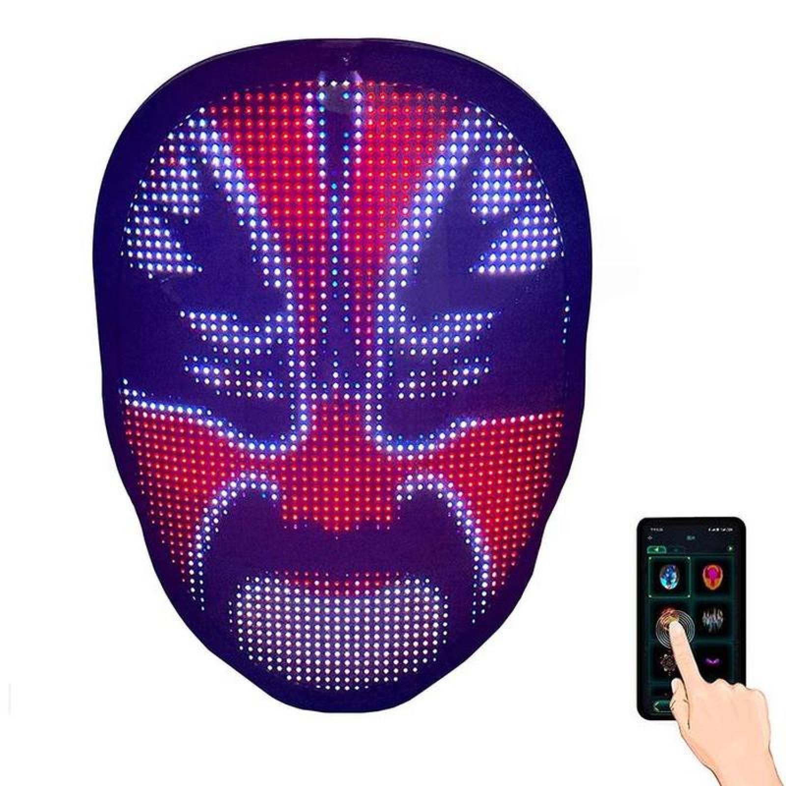 Mascara para la Cara para Cosplay, MXKTS-001-24, 22x18x5cm, Máscara Led, Plástico ABS con lente de PVC y Silicona,, MaskLed