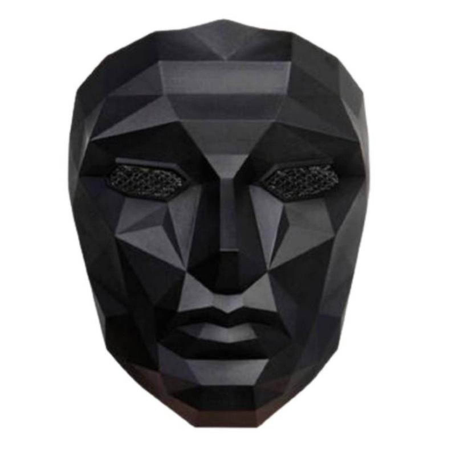 Día de Muertos Disfraz Caretas MXSDL-001-6 Negro Mate 30x15x5Plástico y látex Mascara Cráneo, SquodLid