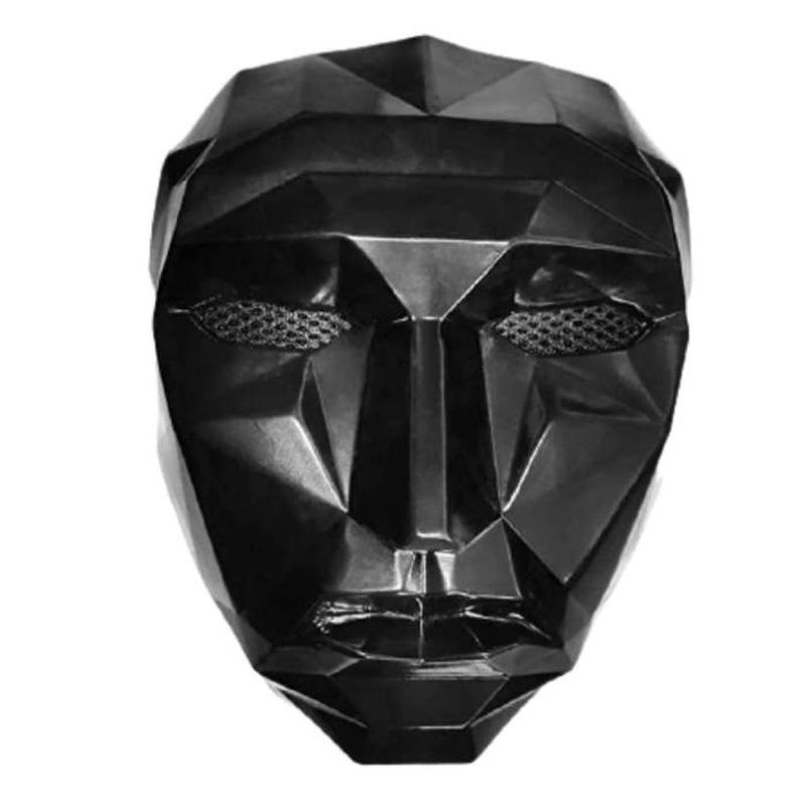 Día de Muertos Disfraz Caretas MXSDL-001-6 Negro Mate 30x15x5Plástico y látex Mascara Cráneo, SquodLid