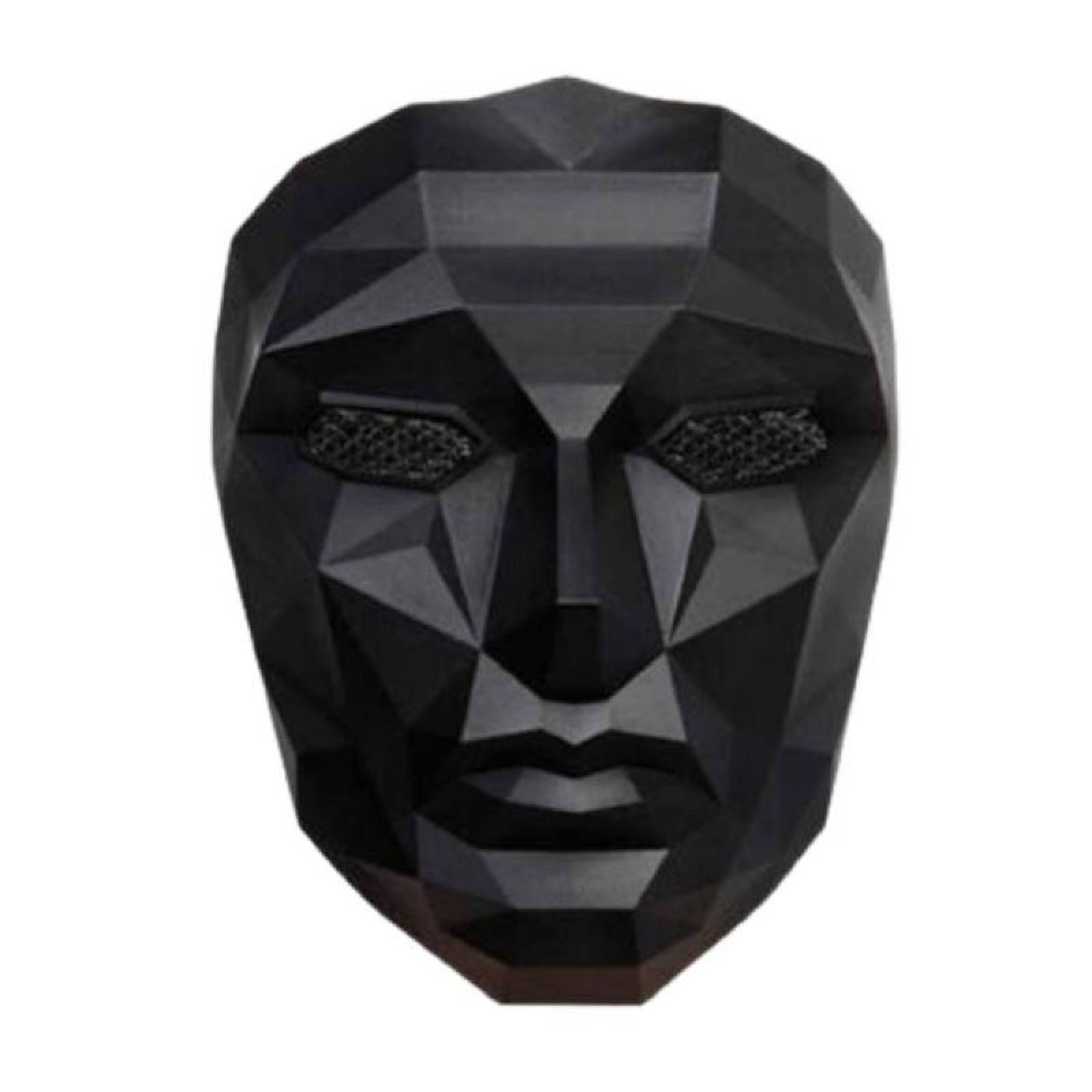 Día de Muertos Disfraz Caretas MXSDL-001-6 Negro Mate 30x15x5Plástico y látex Mascara Cráneo, SquodLid