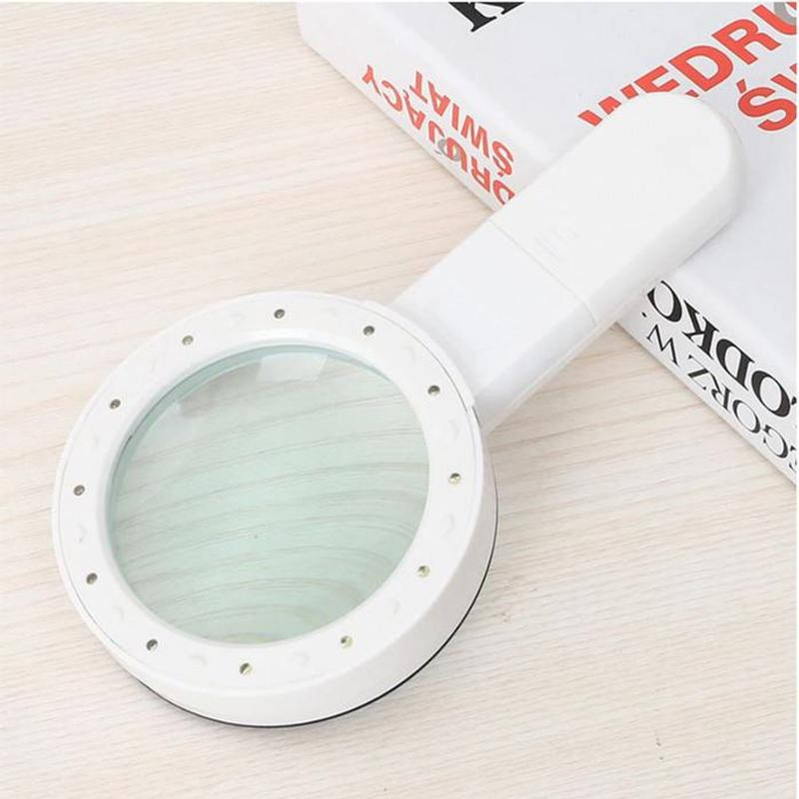Lupa con luz para Lectura 30x MXFGL-001-12 1 Pza 30x 125mm 12 LED Blanco, FyngGlass