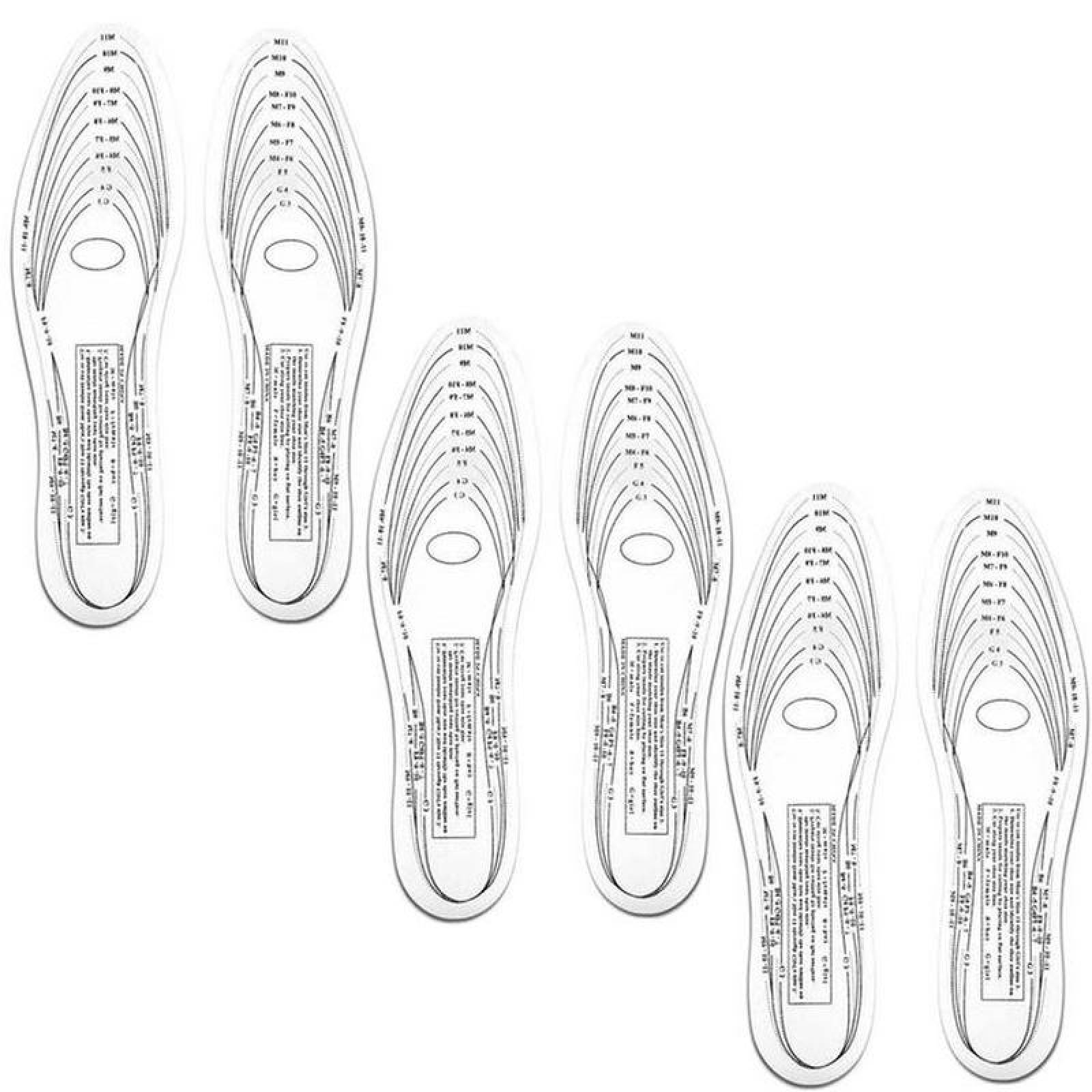 Plantillas Cómodas Deportivas MXFNA-003-9 3 Pares Espuma viscoelástica Blanco, FineTempla