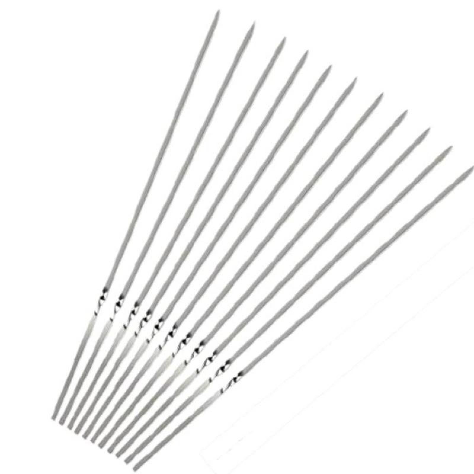 Brochetas Reutilizables MXBHA-001-25 20 Pzas 34cm Gris Acero Inoxidable, BrochAce