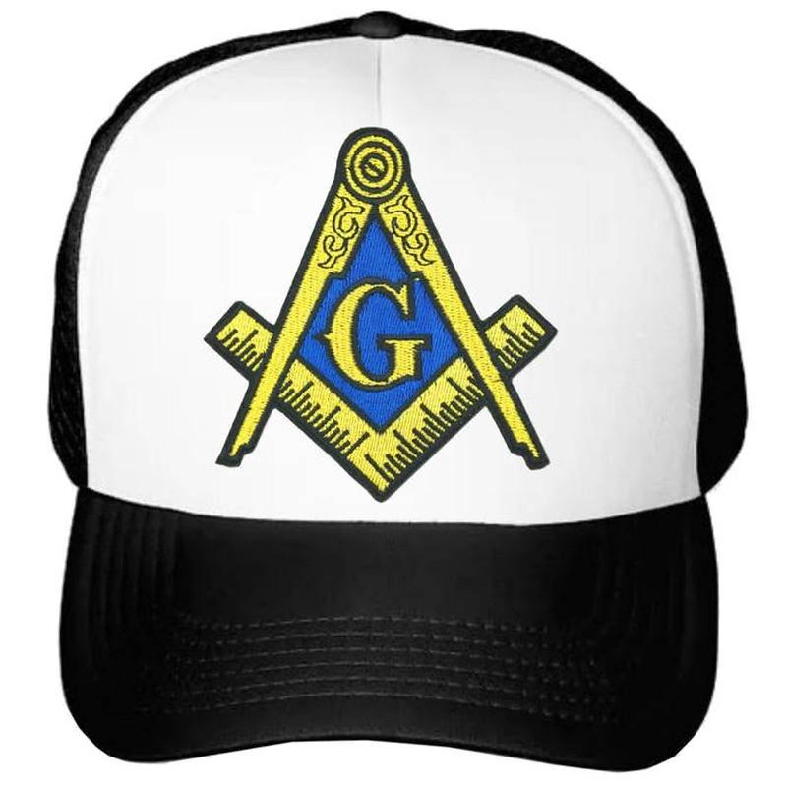 Termoadhesivo Masónico Gorros MXILM-002-6 2 Parches Masón 10x10,3cm Azul y Amarillo Insignia Bordado Adhesivo para Planchar, Masón01
