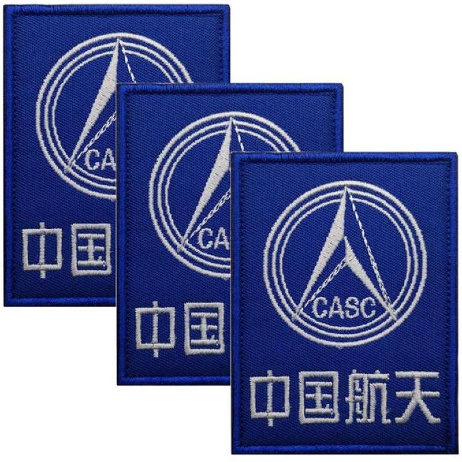 Parche Bordado Aeroespacial Suéter MXNPF-003-6 3 Parches Space Agency 6x8cm Azul Bordado Espacial con Velcro, SpaceForce03