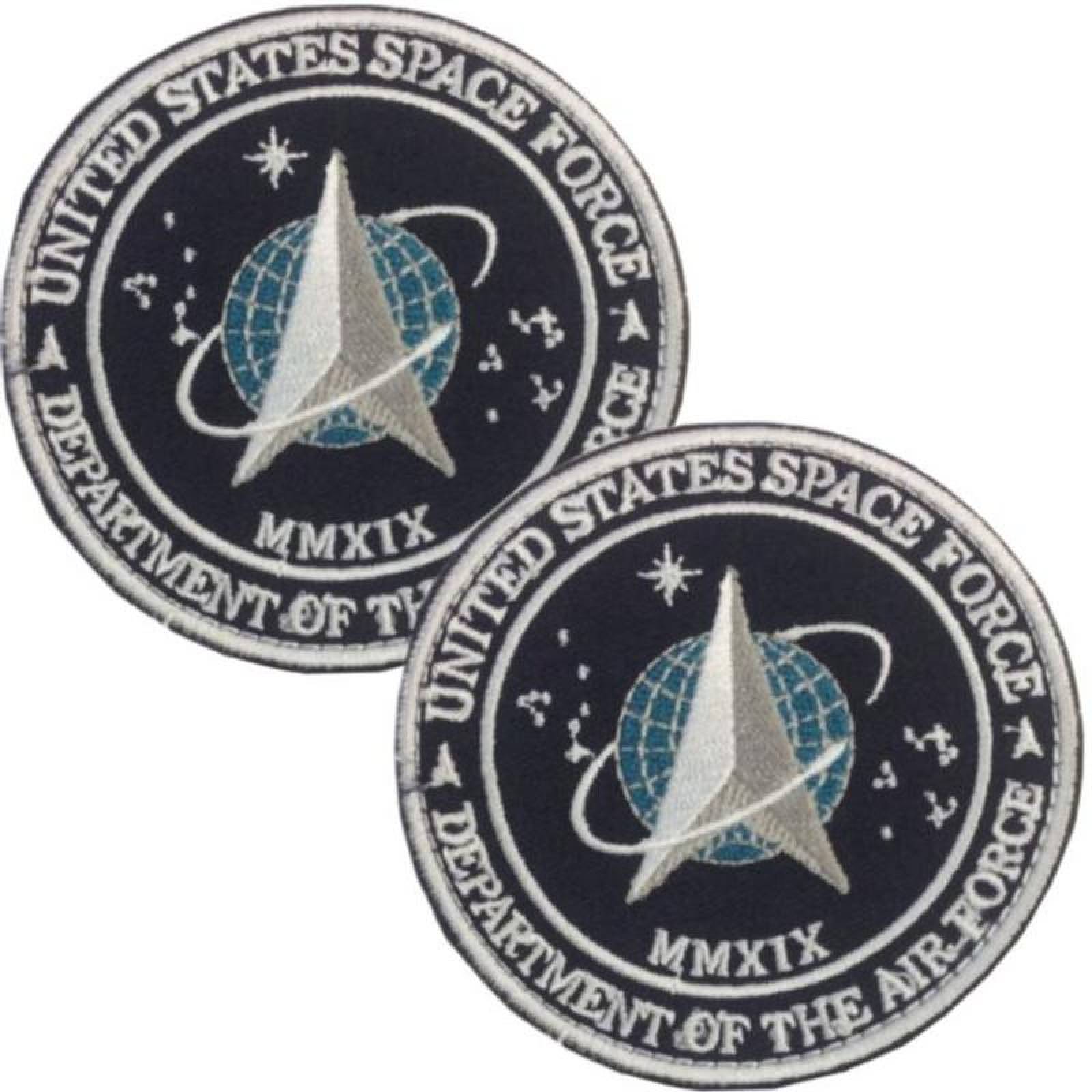 Parche Bordado Espacial PCV MXNSC-002-5 2 Parches Space Agency 8x8cm Azul Marino Bordado Espacial con Velcro, SpaceForce01