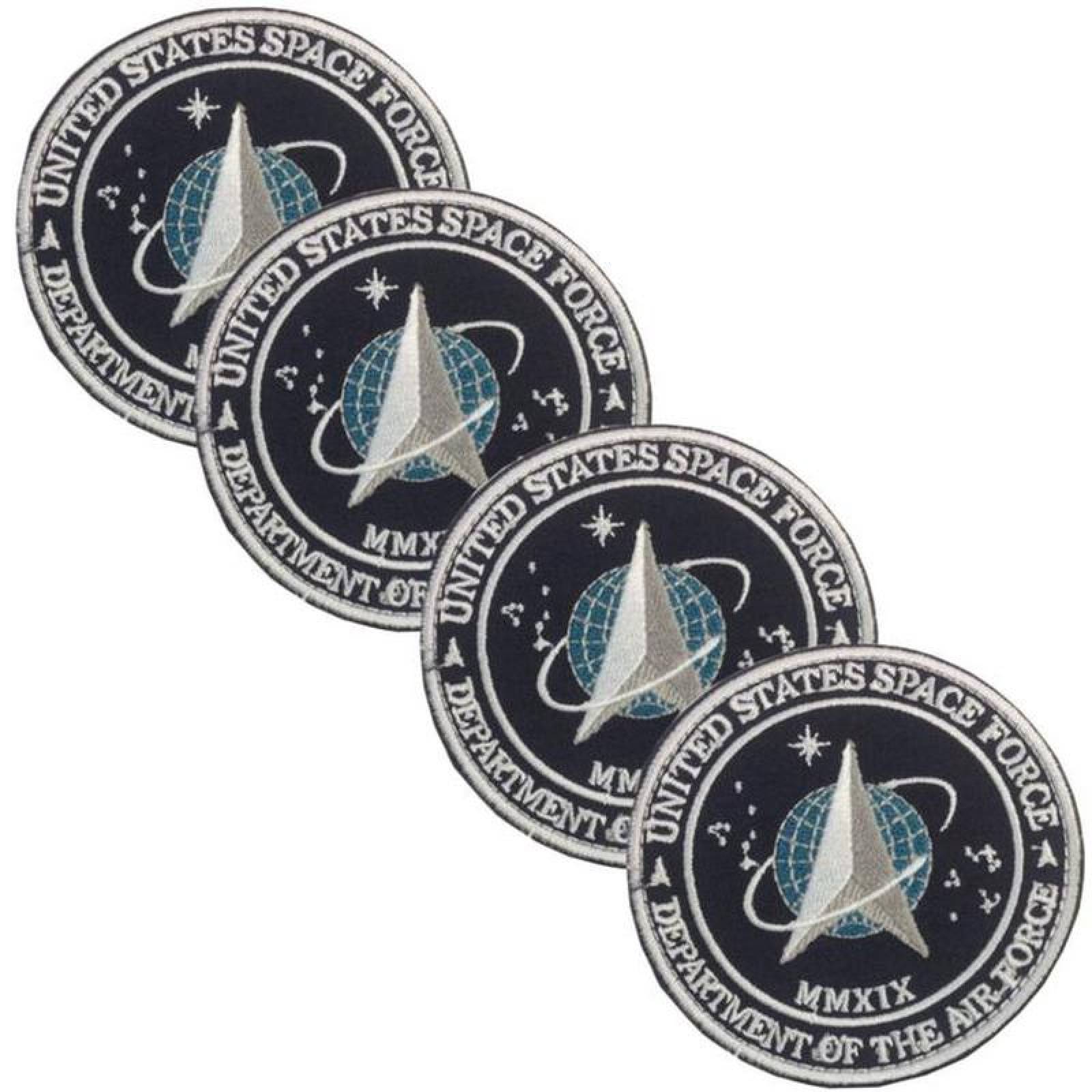 Venta Parches Bordados Eficaces MXNSC-004-6 4 Parches Space Agency 8x8cm Azul Marino Bordado Espacial con Velcro, SpaceForce01