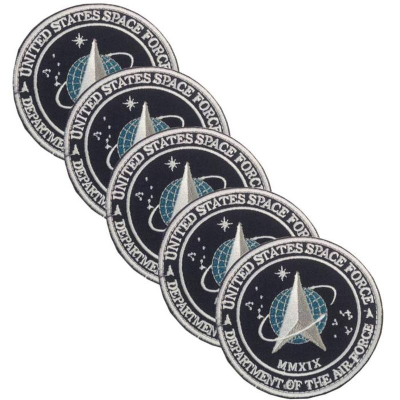 Venta Parches Bordados Duraderos MXNSC-005-5 5 Parches Space Agency 8x8cm Azul Marino Bordado Espacial con Velcro, SpaceForce01