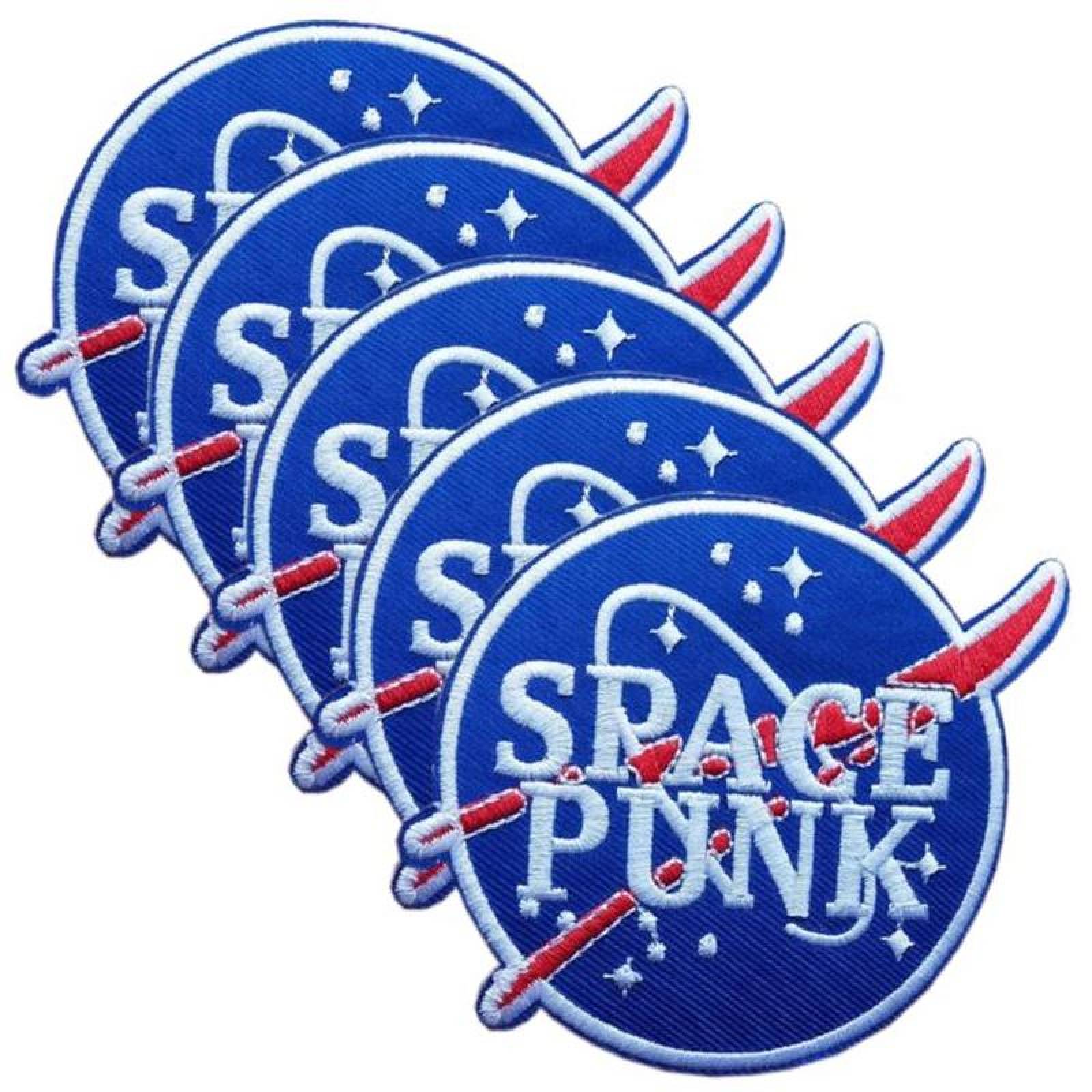 Space Agency Nasa Parche Chalecos MXNSE-005-5 5 Parches Nasa 9,3x8,1cm Azul Espacial Bordado Adhesivo para Planchar, Nasa02