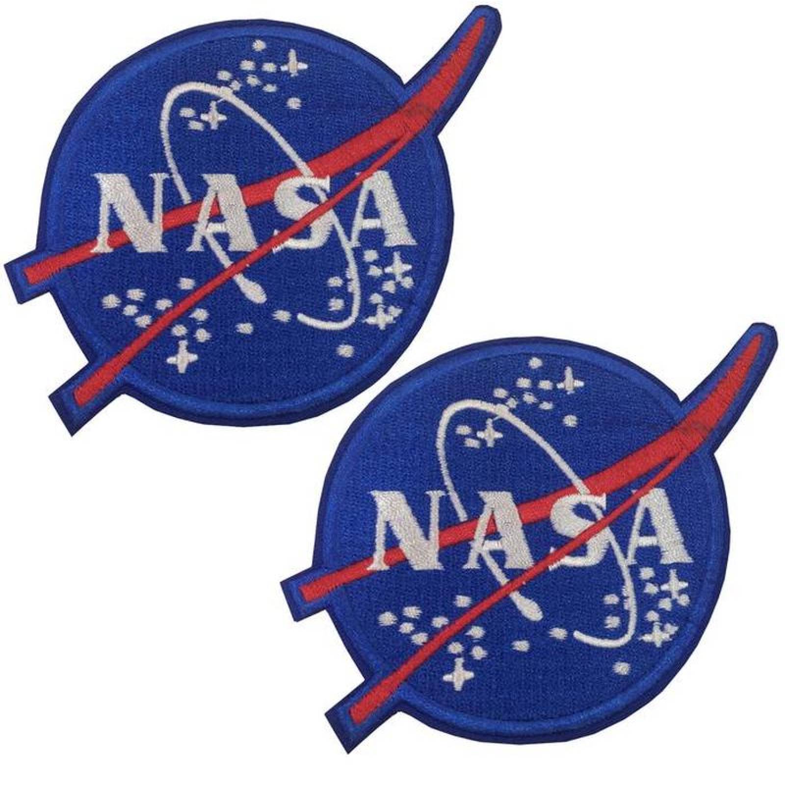 Parche Bordado Espacial para Suéter MXNSI-002-5 2 Parches Nasa 9,5x7,8cm Azul Espacial Bordado con Velcro, Nasa01