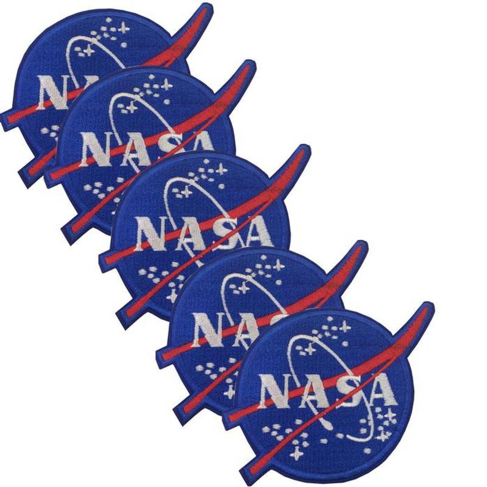 Parches Espaciales Económicos MXNSI-005-2 5 Parches Nasa 9,5x7,8cm Azul Espacial Bordado con Velcro, Nasa01