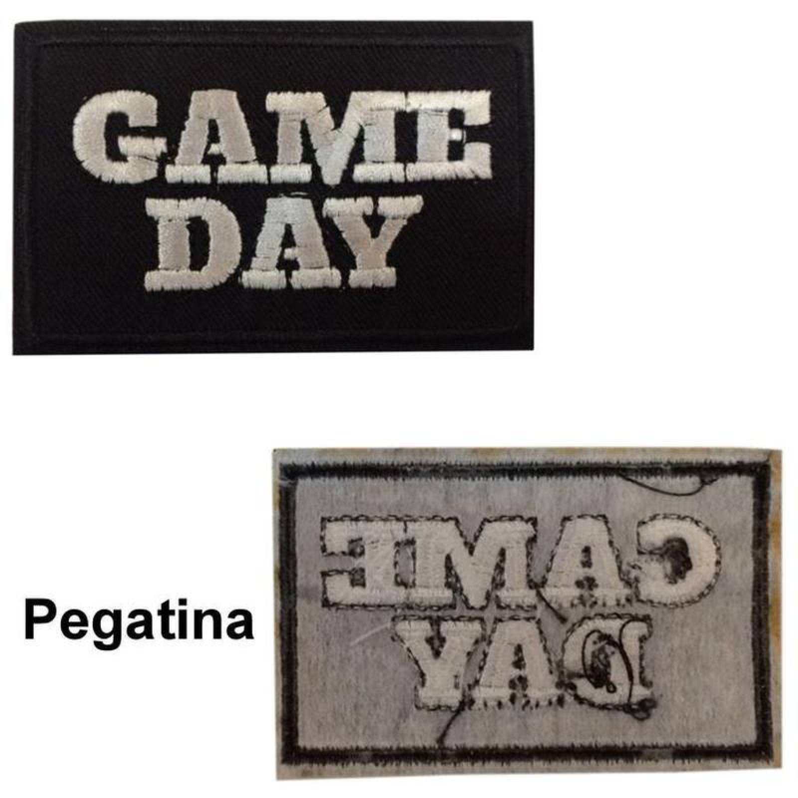 Parche Game Day Frases Duradero MXNST-005-6 5 Parches Game Day 8x5cm Negro y Blanco Frases Bordado Adhesivo para Planchar, TacticWords03