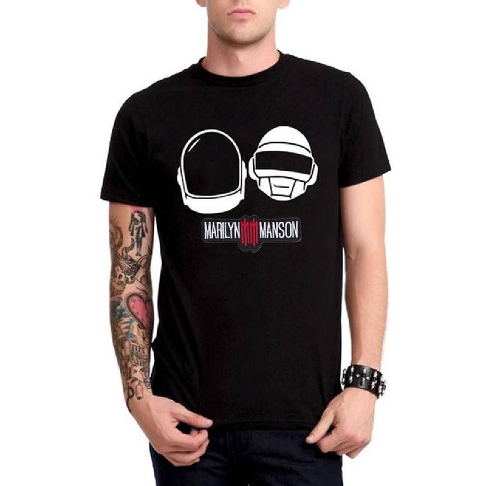 Parches Tela para Ropa MXPKA-004-2 4 Parches Marilyn Manson 16x6cm NegroBlanco Bordado Adhesivo para Planchar, Music05