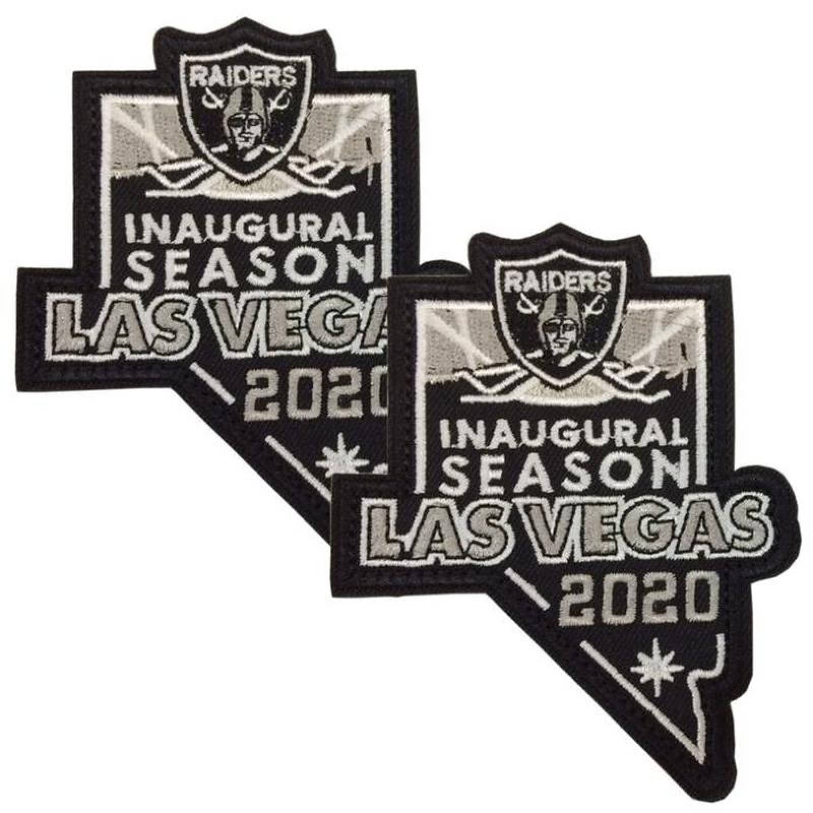 Raiders Las Vegas Parche Mochilas MXRDI-002-4 2 Parches Futbol Americano 8x11cm Negro y Gris Deportivo Bordado con Velcro, Raiders01