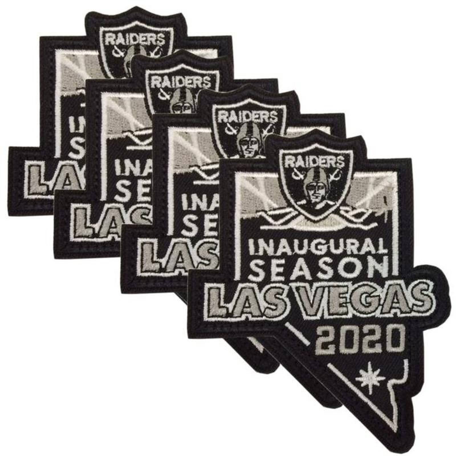 Venta de Parches Raiders Las Vegas MXRDI-004-5 4 Parches Futbol Americano 8x11cm Negro y Gris Deportivo Bordado con Velcro, Raiders01