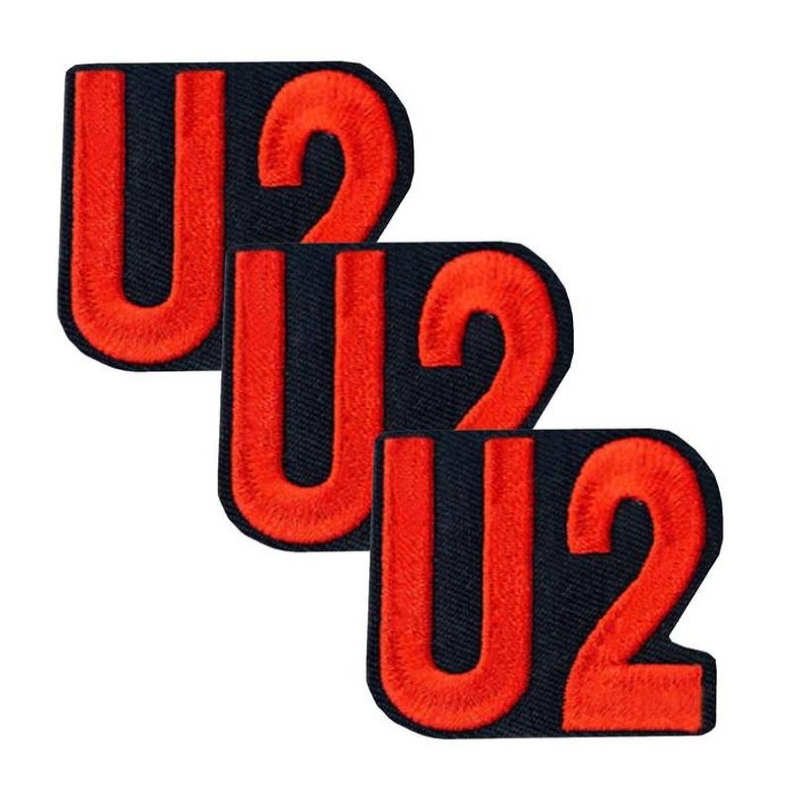 Parche Bordados para Gorras MXRKU-003-1 3 Parches U2 9x10cm Rojonegro Bordado Adhesivo para Planchar, Music01