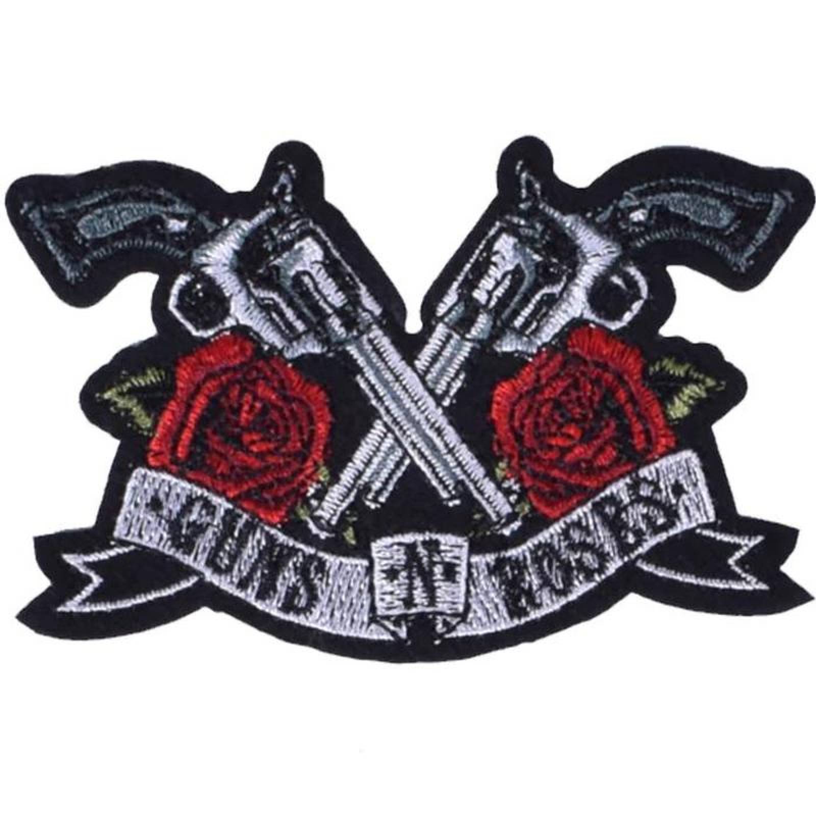 Bordados de Tela Guns N Roses MXRSS-001-6 1 Parche Gun N Roses 13x9cm NegroBlanco Bordado Adhesivo para Planchar, Music06
