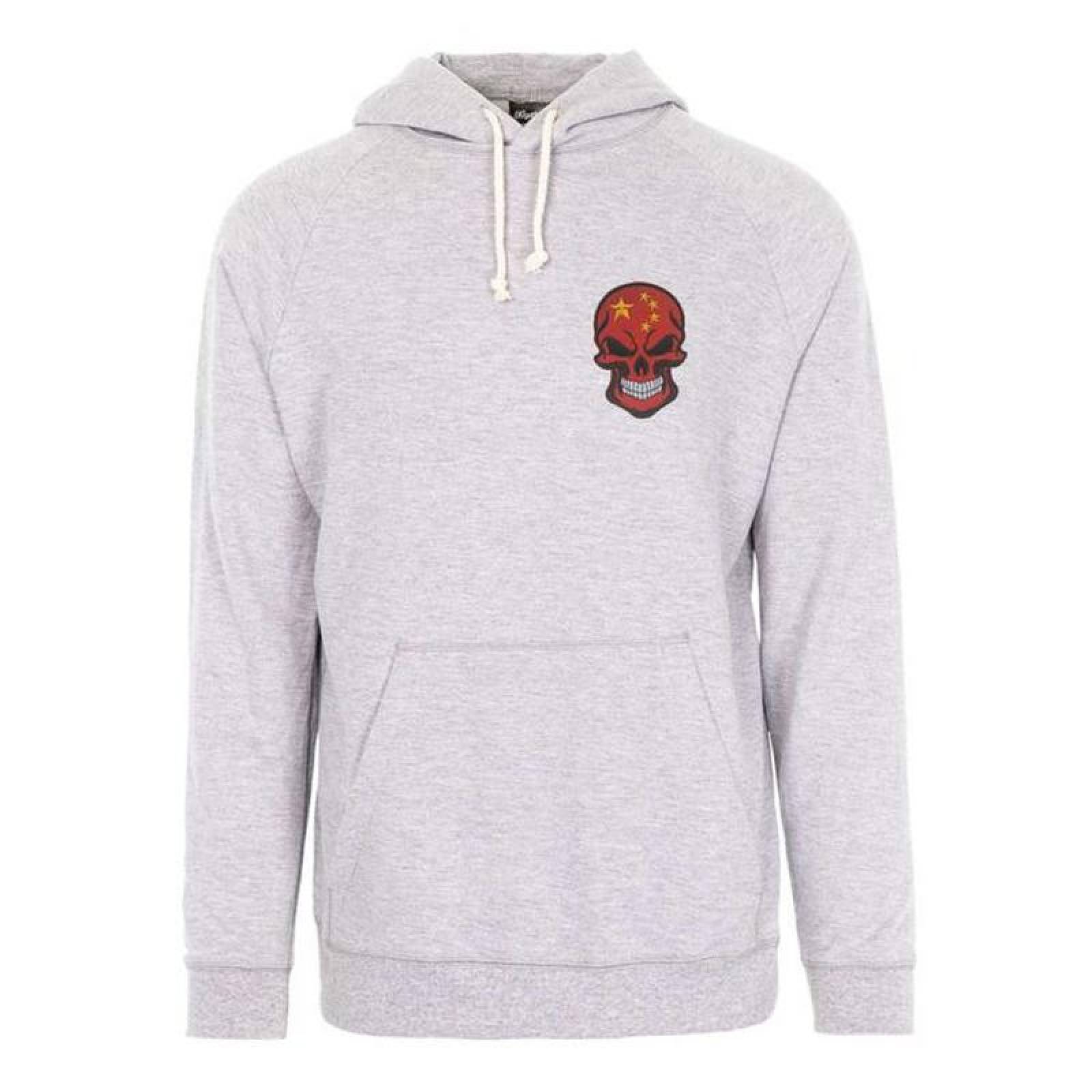 Parche Calavera China Boinas MXSKQ-002-1 2 Parches Calavera China 6x9cm Rojo y Amarillo Bordado Táctico Militar con Velcro, SkullFlag04