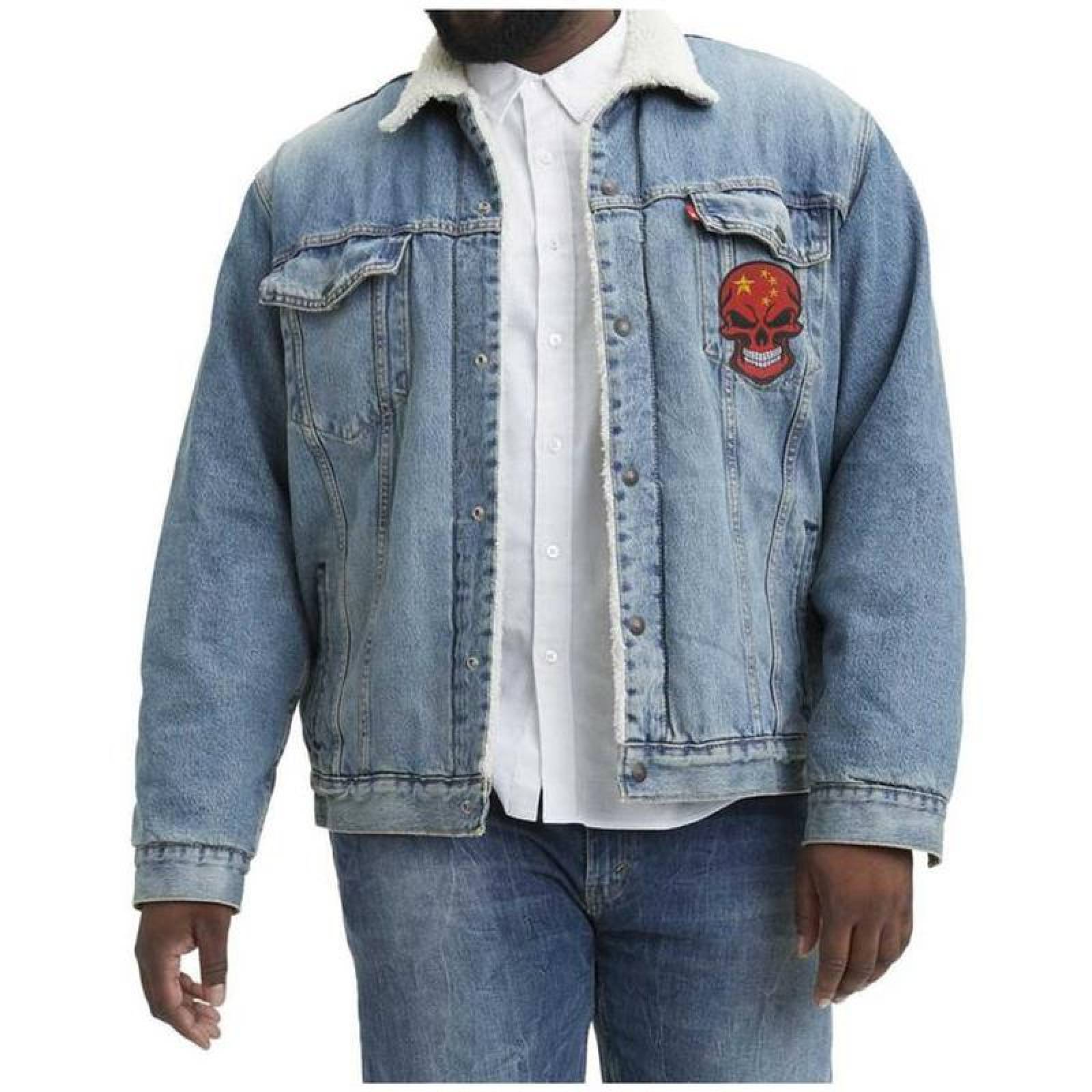 Parche Calavera China con Velcro MXSKQ-002-5 2 Parches Calavera China 6x9cm Rojo y Amarillo Bordado Táctico Militar con Velcro, SkullFlag04