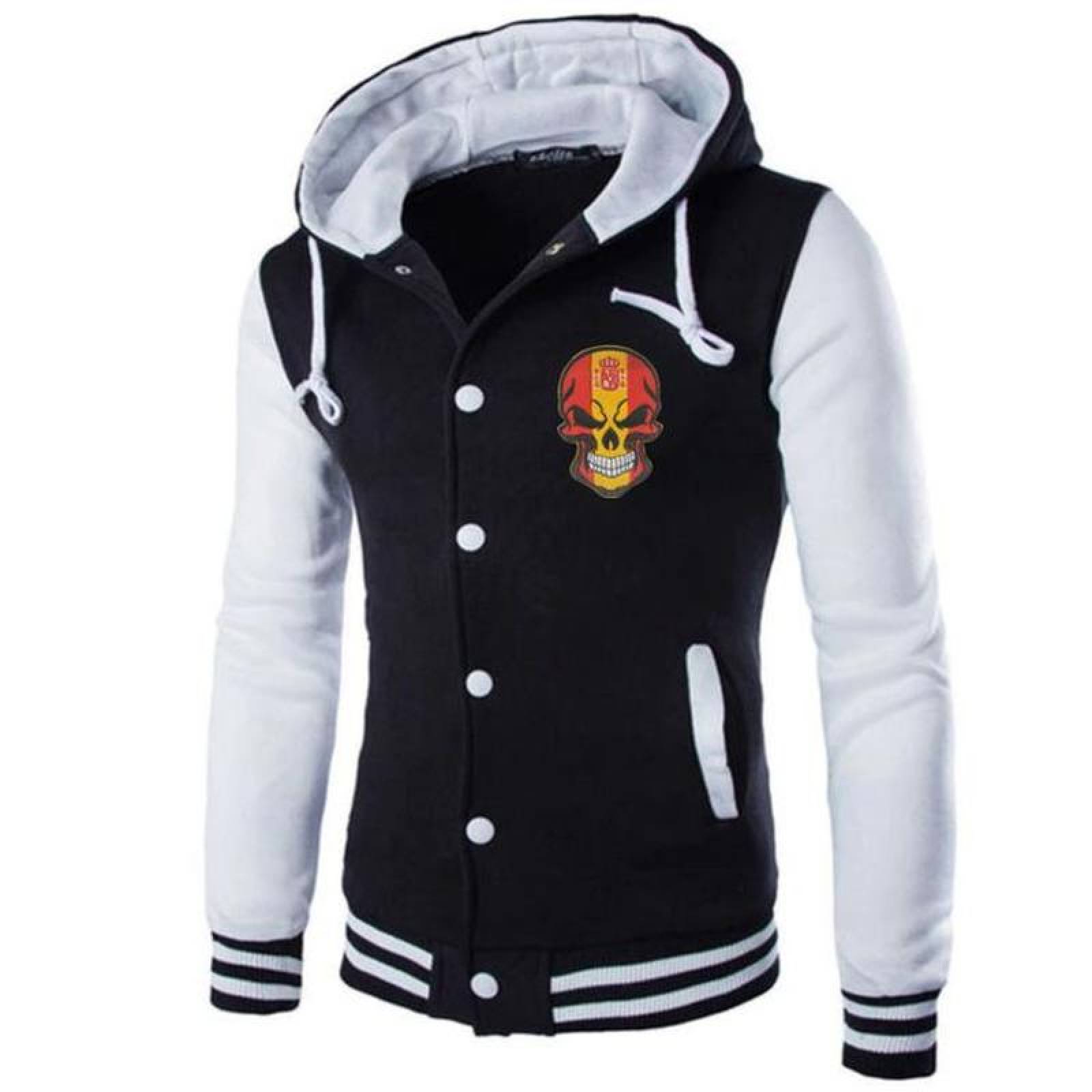 Parche Bordado de Alta Calidad MXSUK-002-6 2 Parches Calavera España 6x9cm Rojo y Amarillo Bordado Táctico Militar con Velcro, SkullFlag01