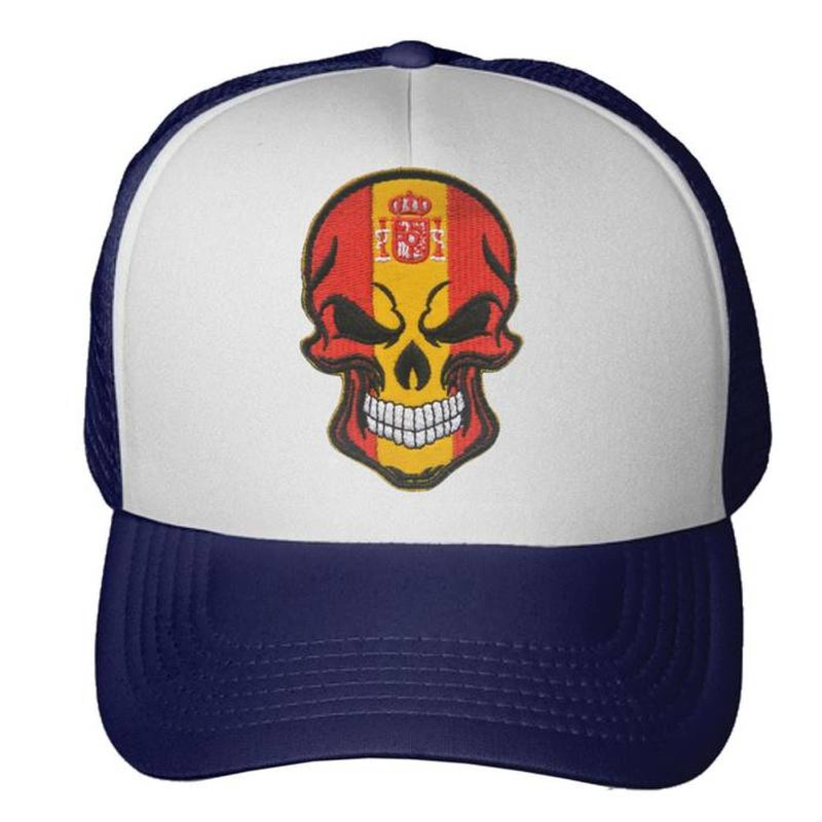 Venta Parches Bordados Calaveras MXSUK-003-2 3 Parches Calavera España 6x9cm Rojo y Amarillo Bordado Táctico Militar con Velcro, SkullFlag01