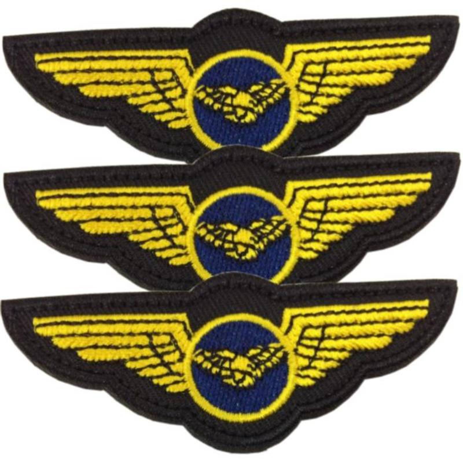 USAirForce Parche para Sudaderas MXUAF-003-1 3 Parches USAirForce Alas 8x3cm Negro Táctico Militar Bordado con Velcro, USAirForce01