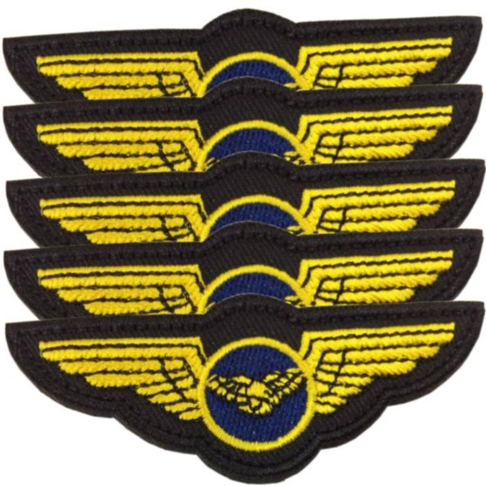 Venta Parches Bordados Militares MXUAF-005-2 5 Parches USAirForce Alas 8x3cm Negro Táctico Militar Bordado con Velcro, USAirForce01